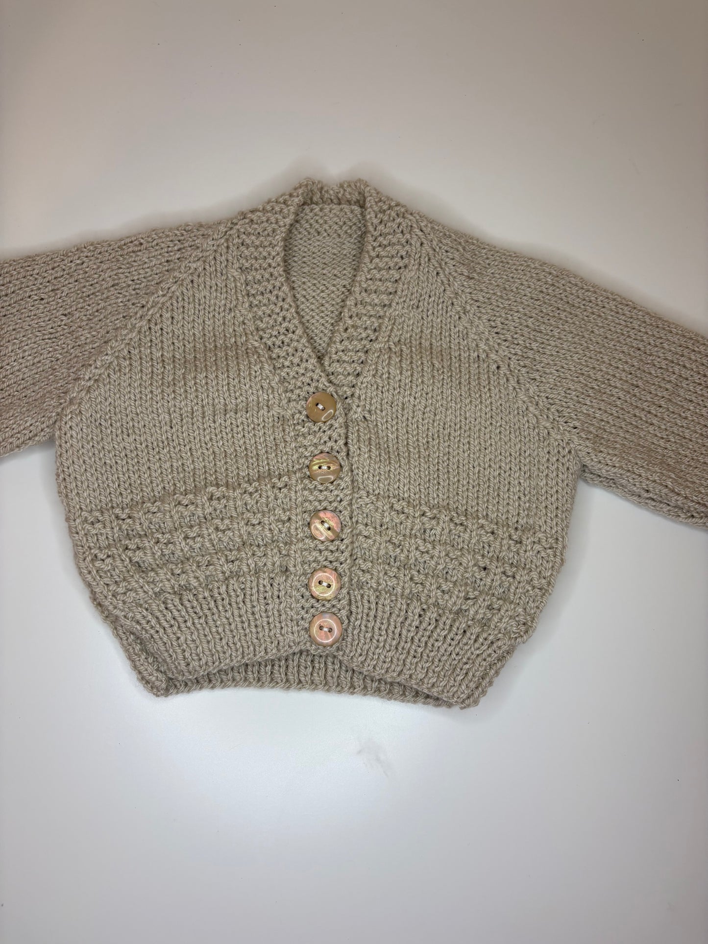 3- 6 Months Personalised Hand Knitted Cardigan