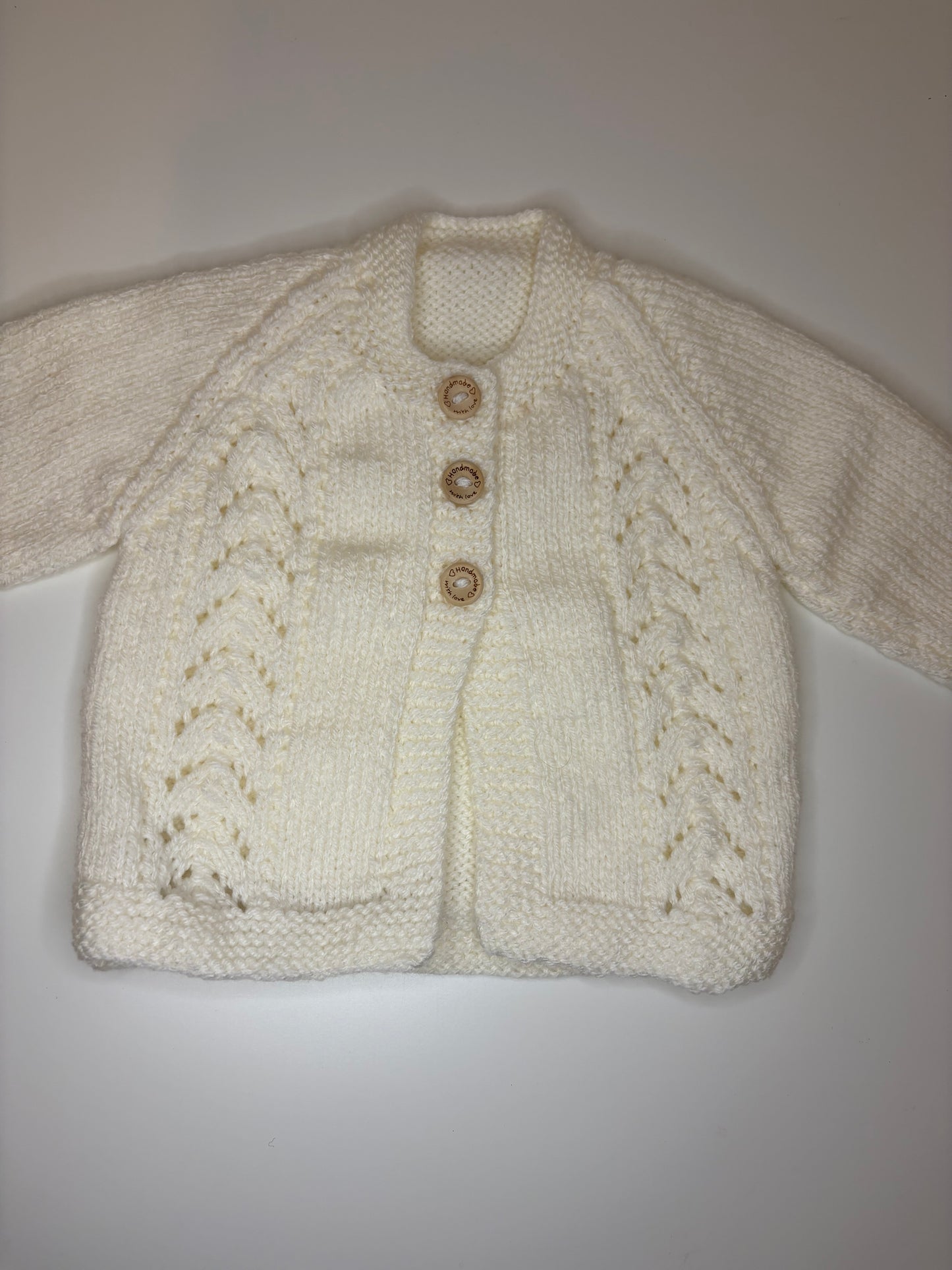 0-3 Months Personalised Hand Knitted Cardigan