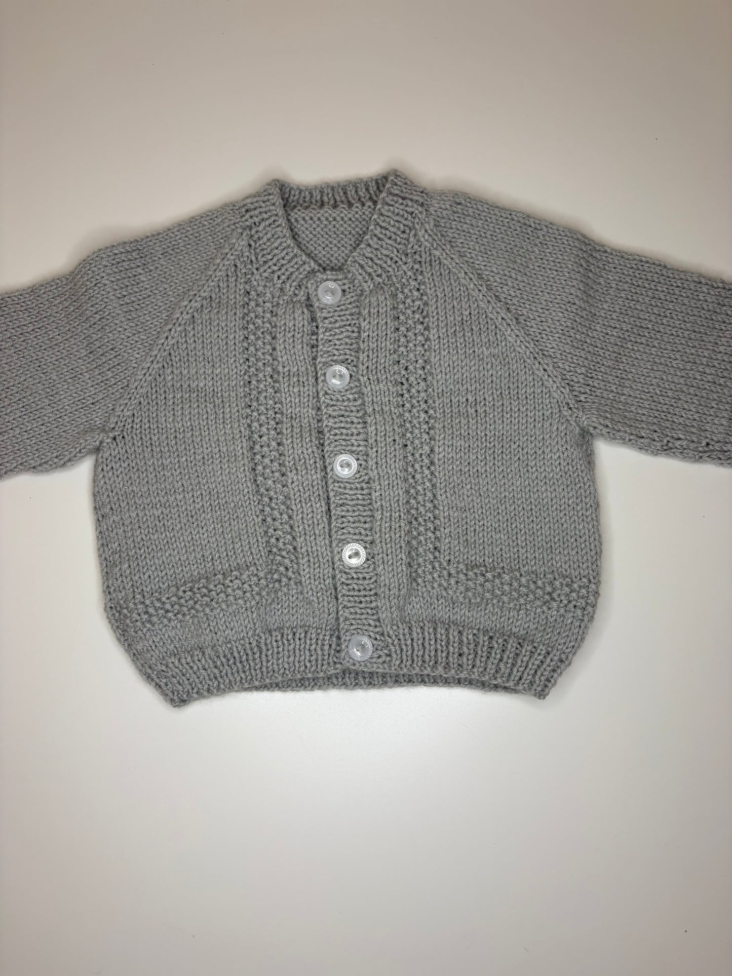 0-3 Months Personalised Hand Knitted Cardigan