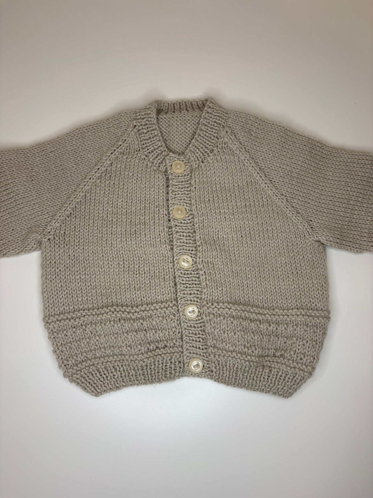 0-3 Months Personalised Hand Knitted Cardigan
