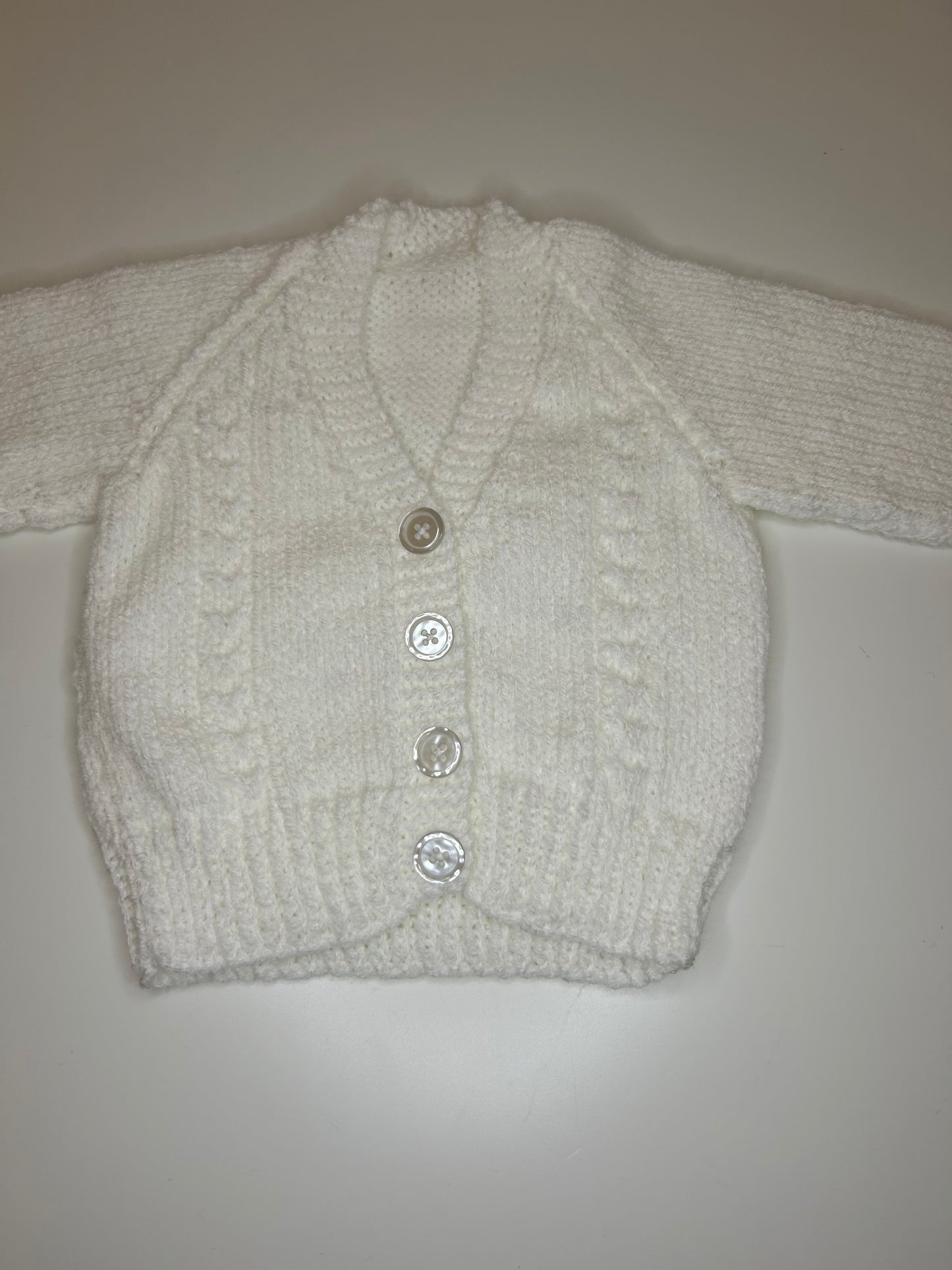 0-3 Months Personalised Hand Knitted Cardigan