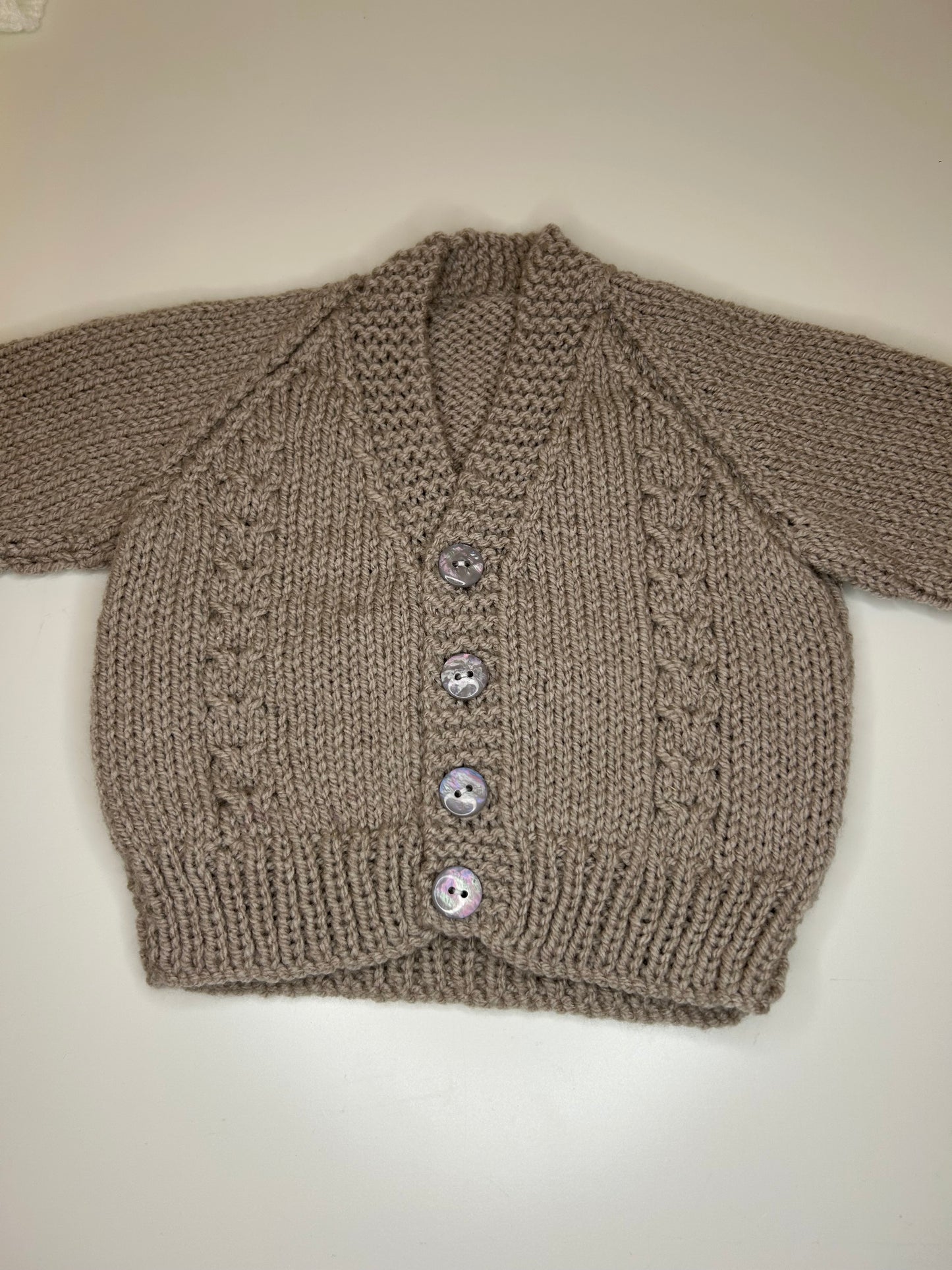 0-3 Months Personalised Hand Knitted Cardigan