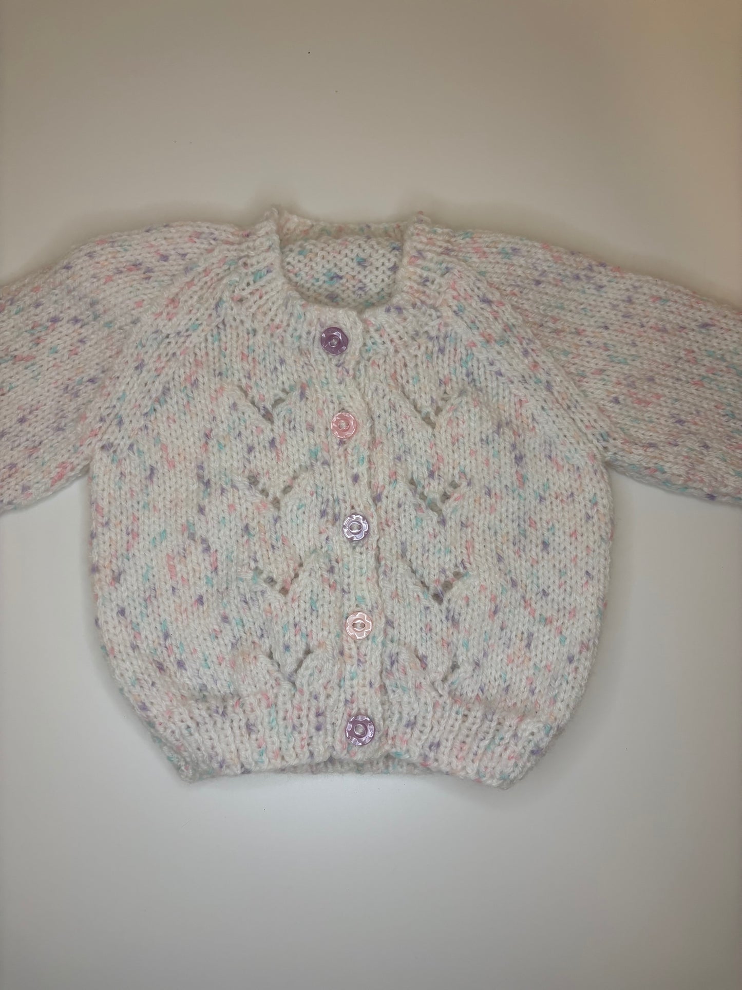 0-3 Months Personalised Hand Knitted Cardigan