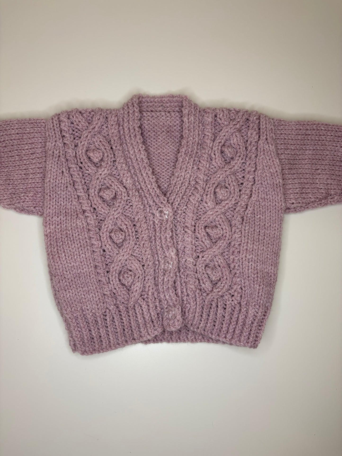 0-3 Months Personalised Hand Knitted Cardigan