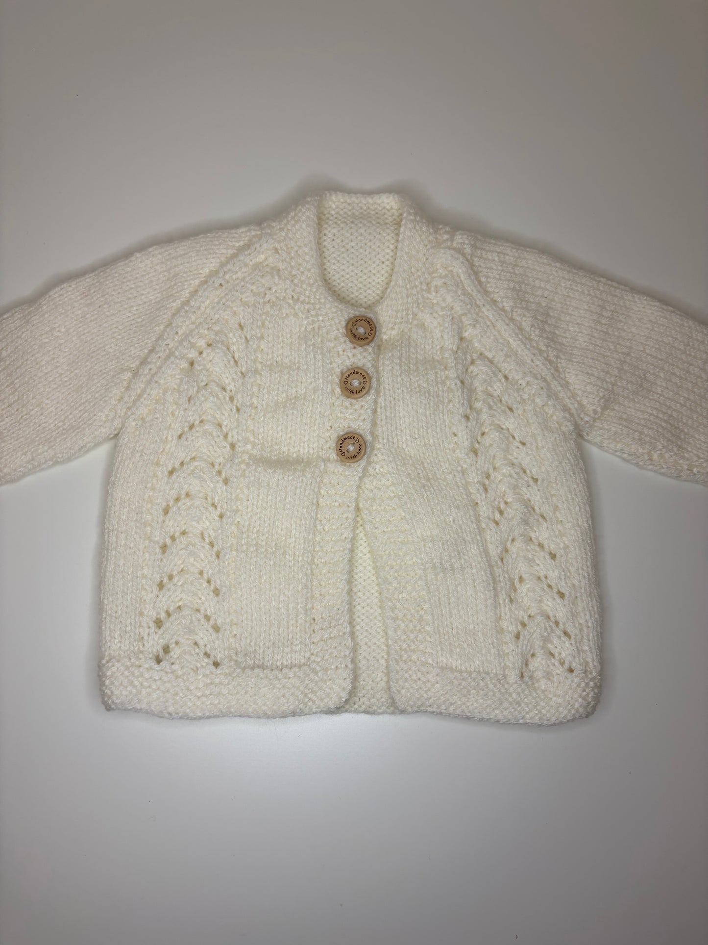 0-3 Months Personalised Hand Knitted Cardigan