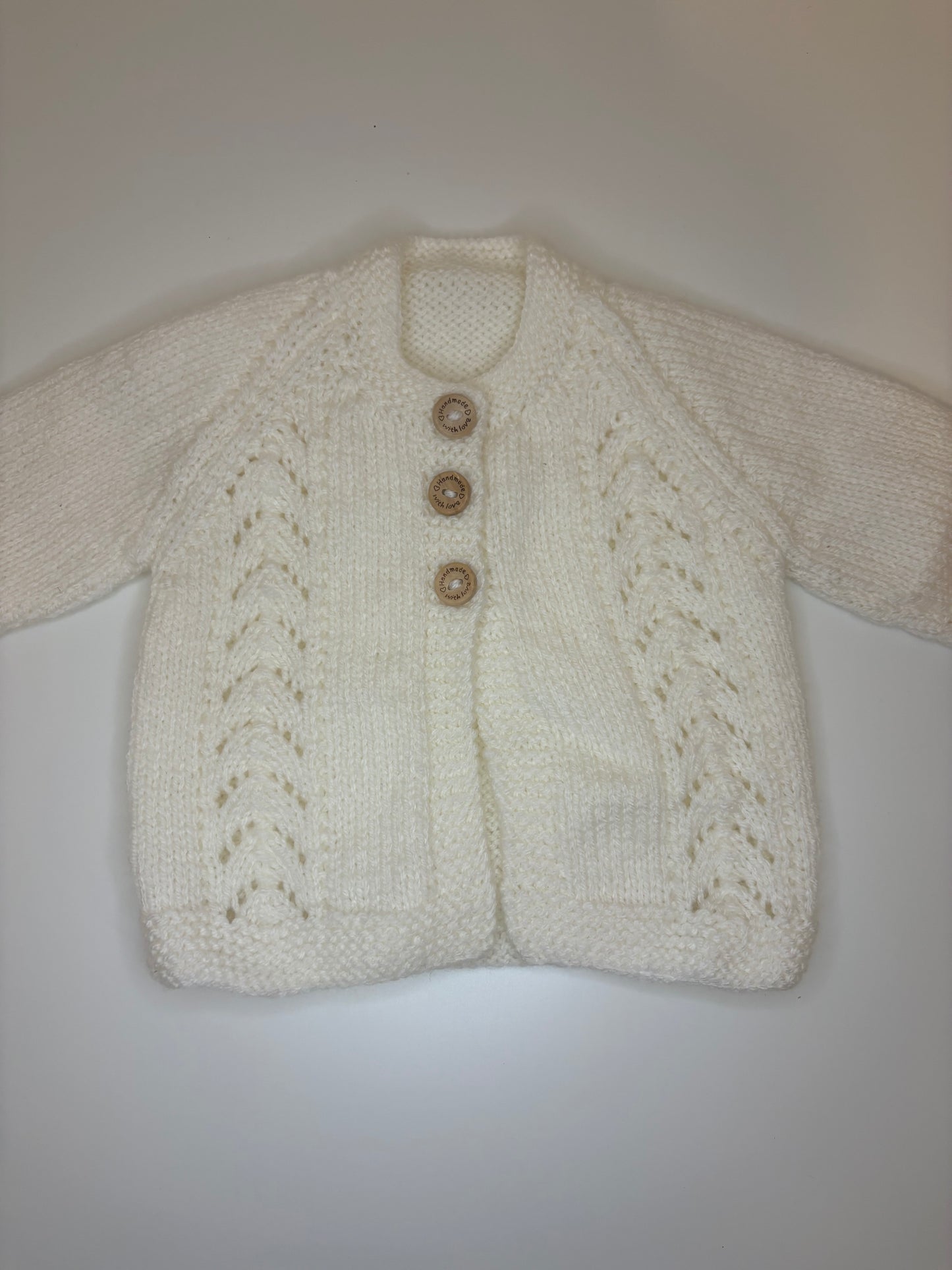 0-3 Months Personalised Hand Knitted Cardigan