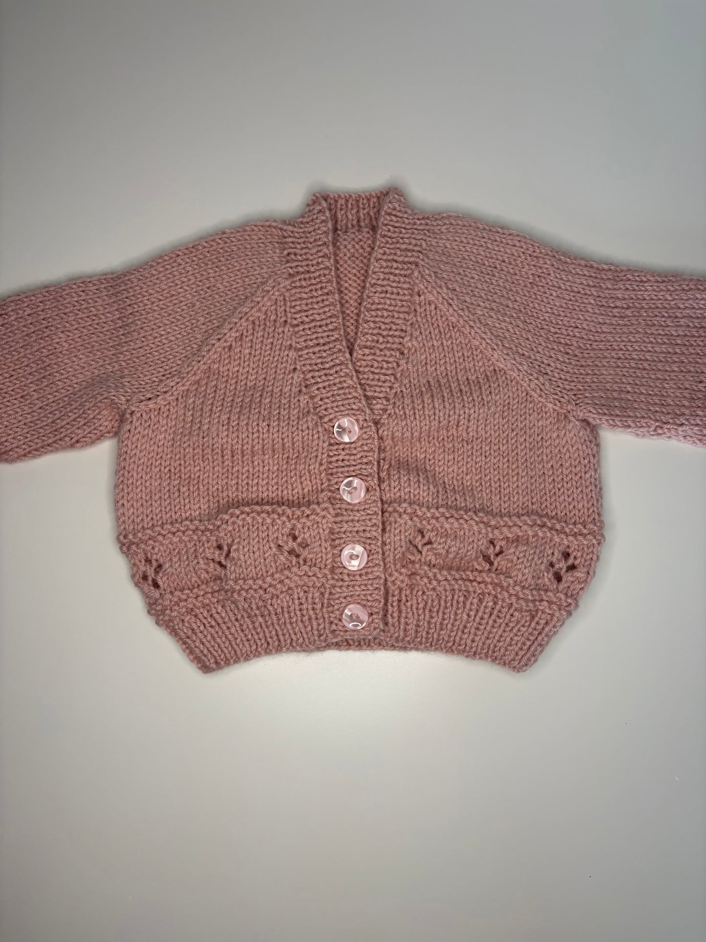 0-3 Months Personalised Hand Knitted Cardigan