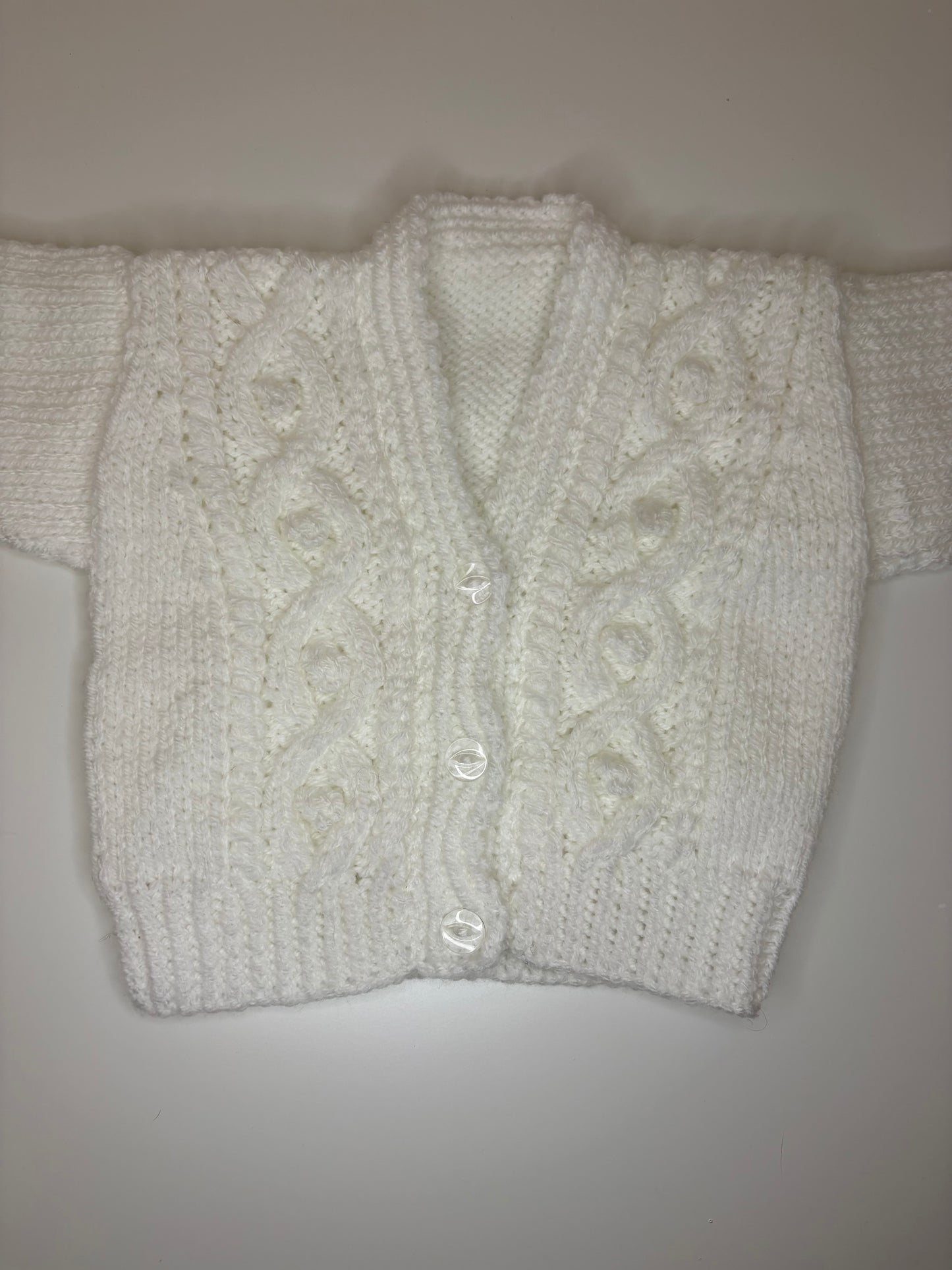 0-3 Months Personalised Hand Knitted Cardigan