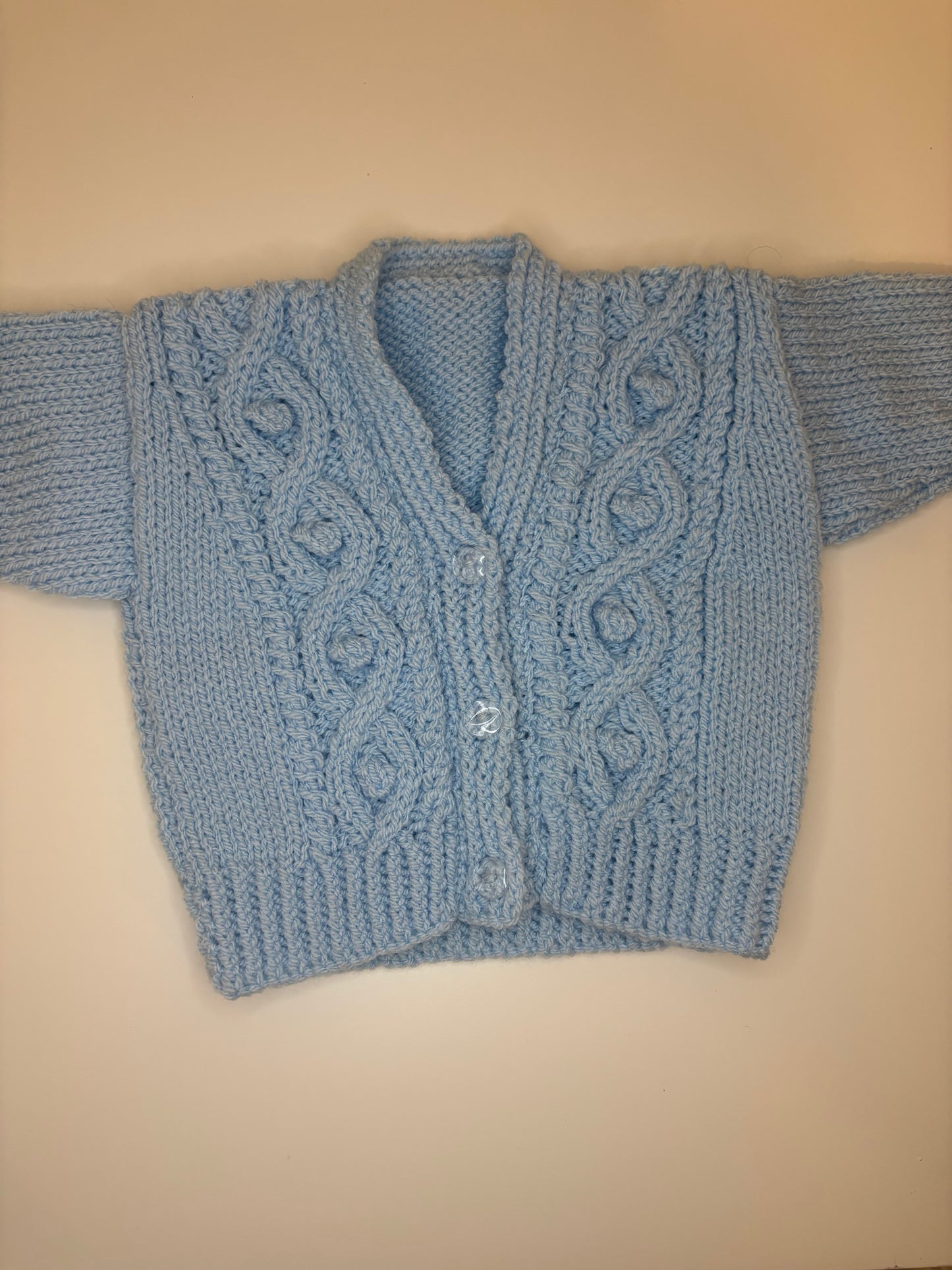 0-3 Months Personalised Hand Knitted Cardigan