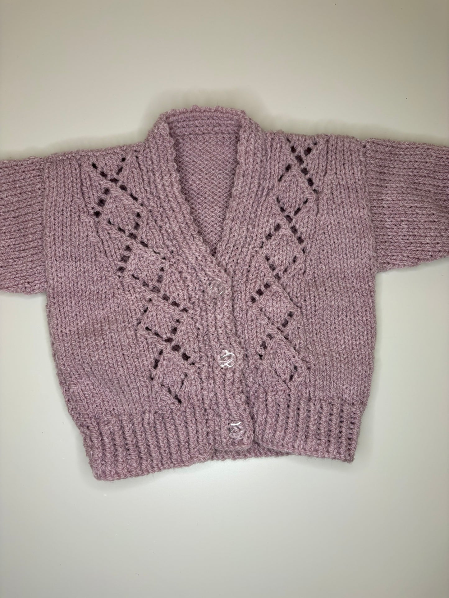 0-3 Months Personalised Hand Knitted Cardigan