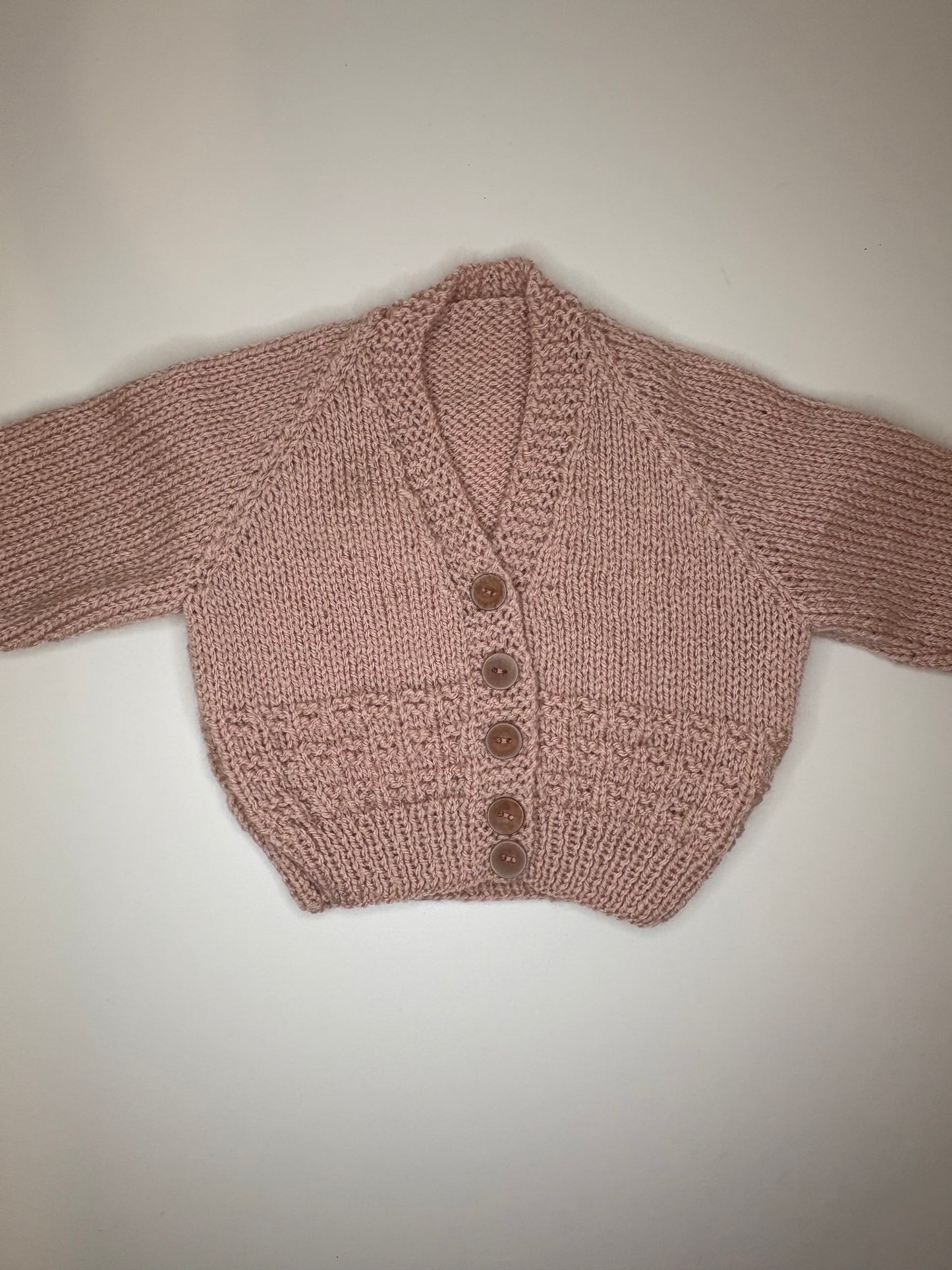 3- 6 Months Personalised Hand Knitted Cardigan