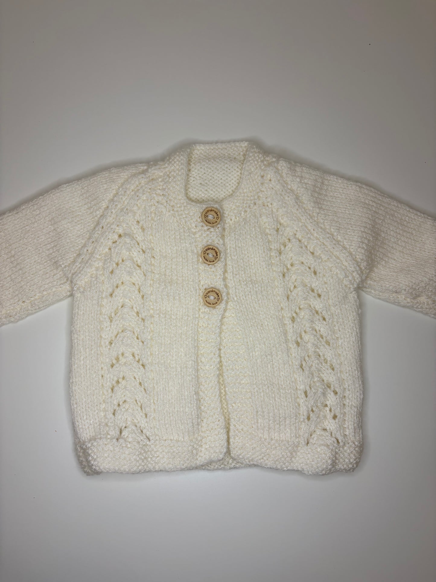 0-3 Months Personalised Hand Knitted Cardigan