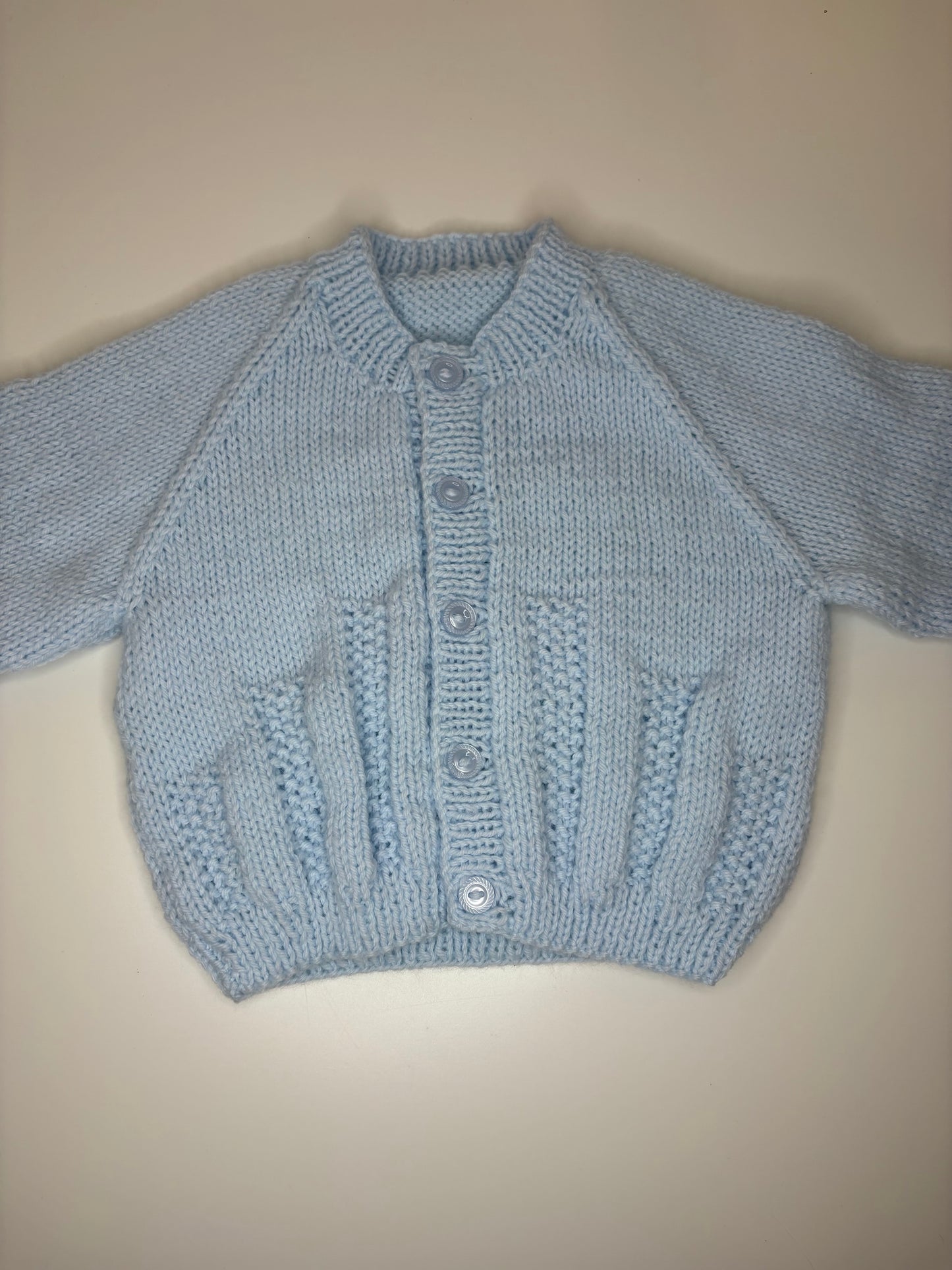 0-3 Months Personalised Hand Knitted Cardigan