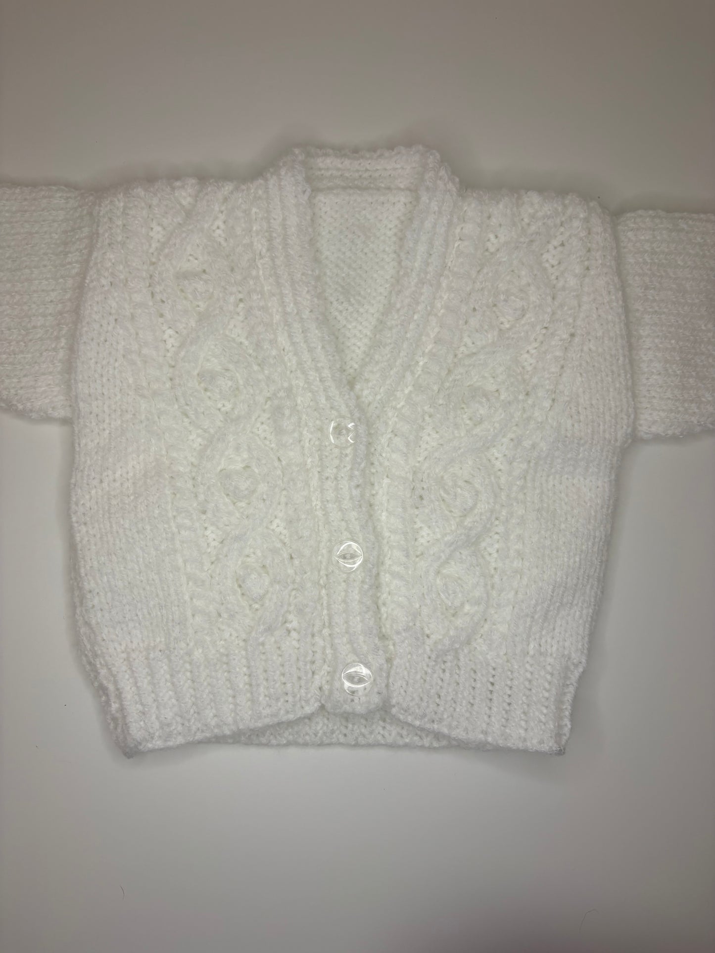0-3 Months Personalised Hand Knitted Cardigan