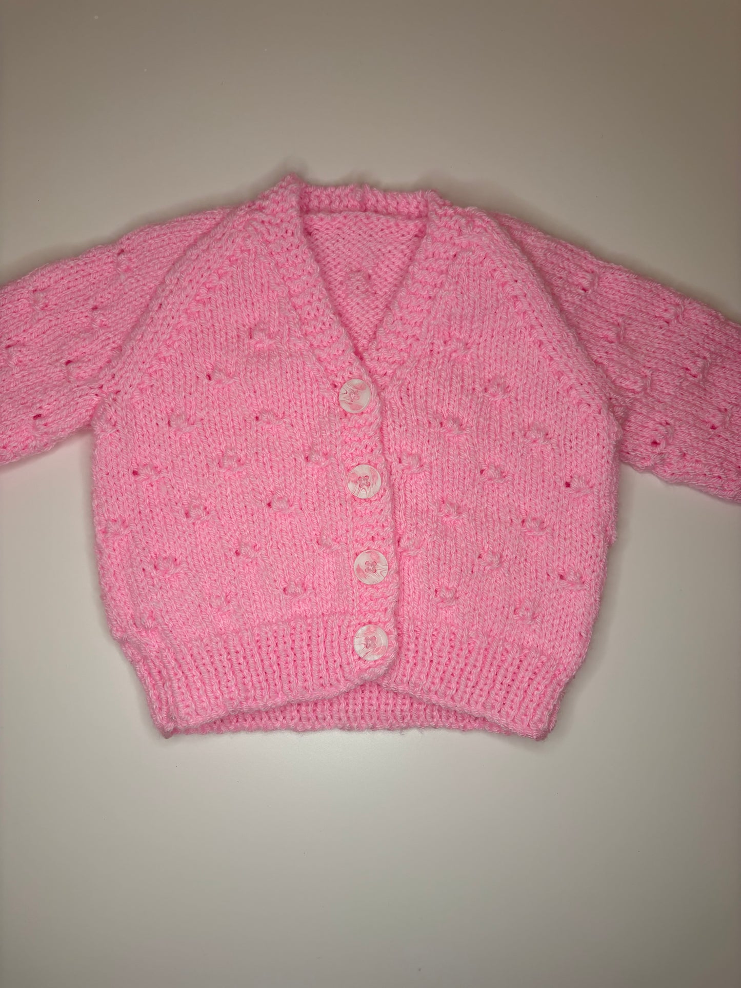0-3 Months Personalised Hand Knitted Cardigan