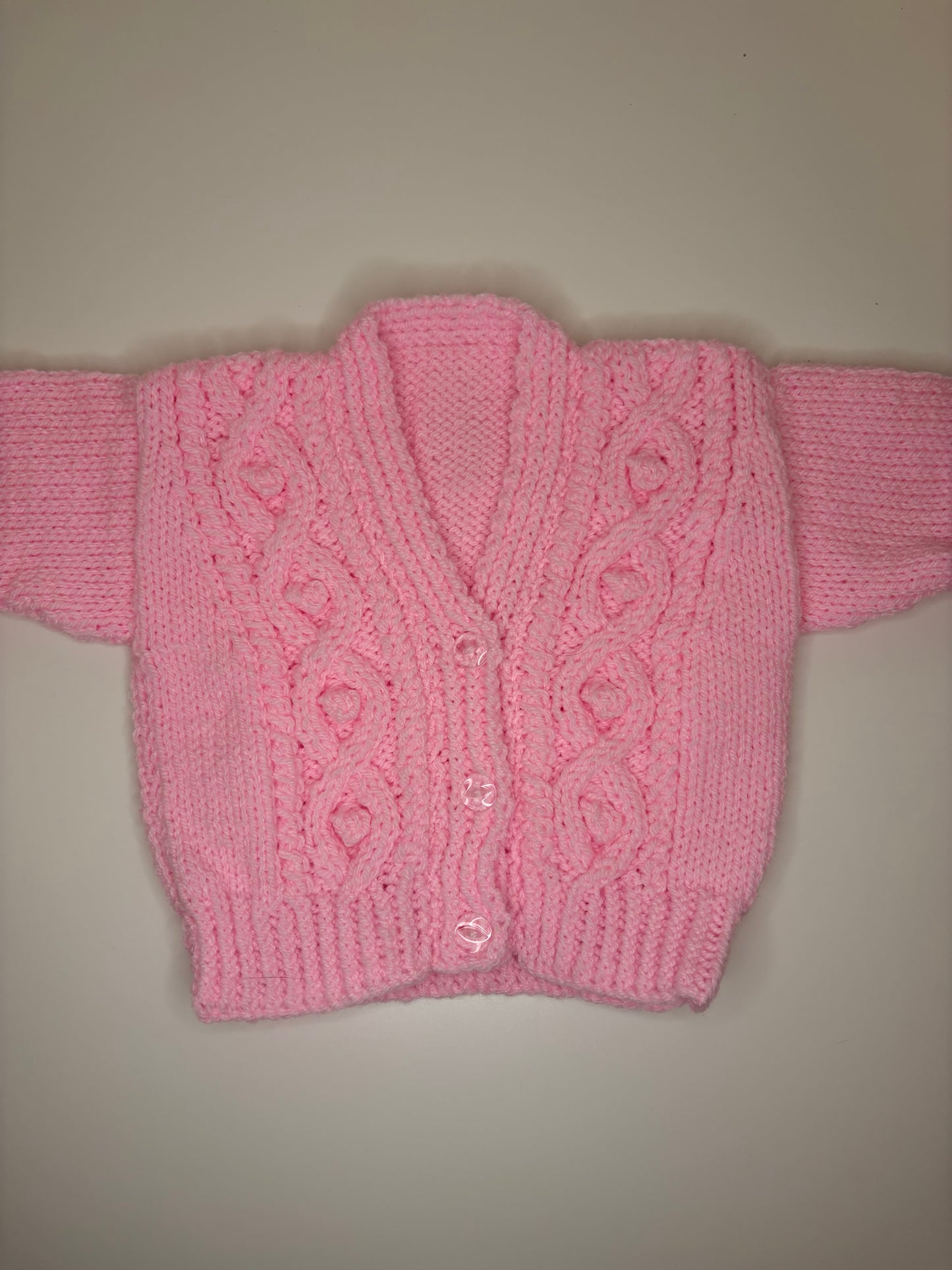 0-3 Months Personalised Hand Knitted Cardigan