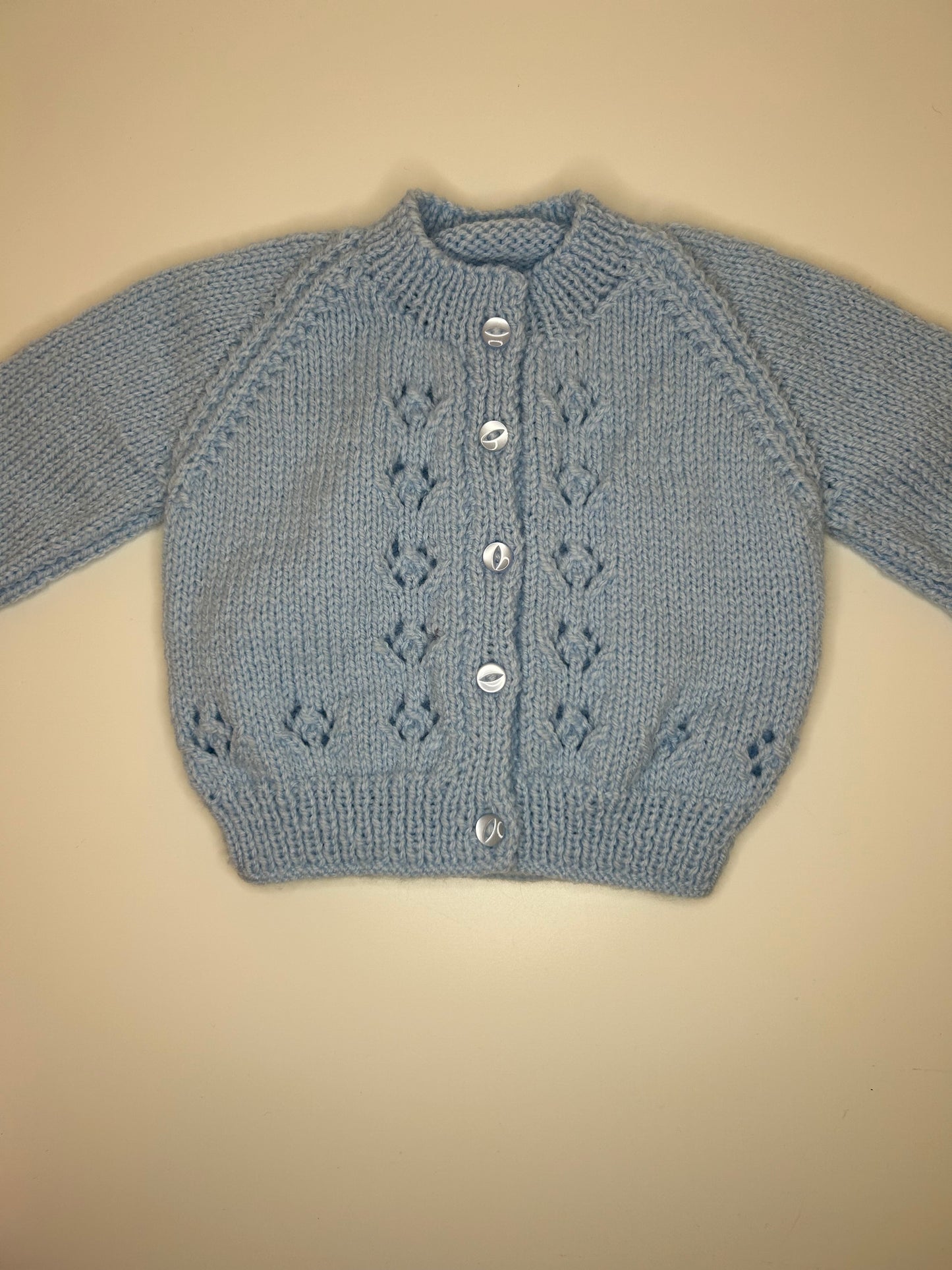 0-3 Months Personalised Hand Knitted Cardigan