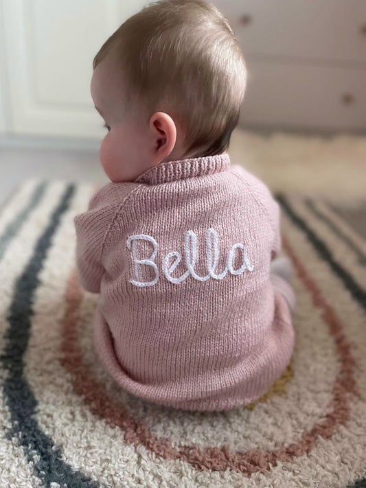 6-12 Months Personalised Hand Knitted Cardigan