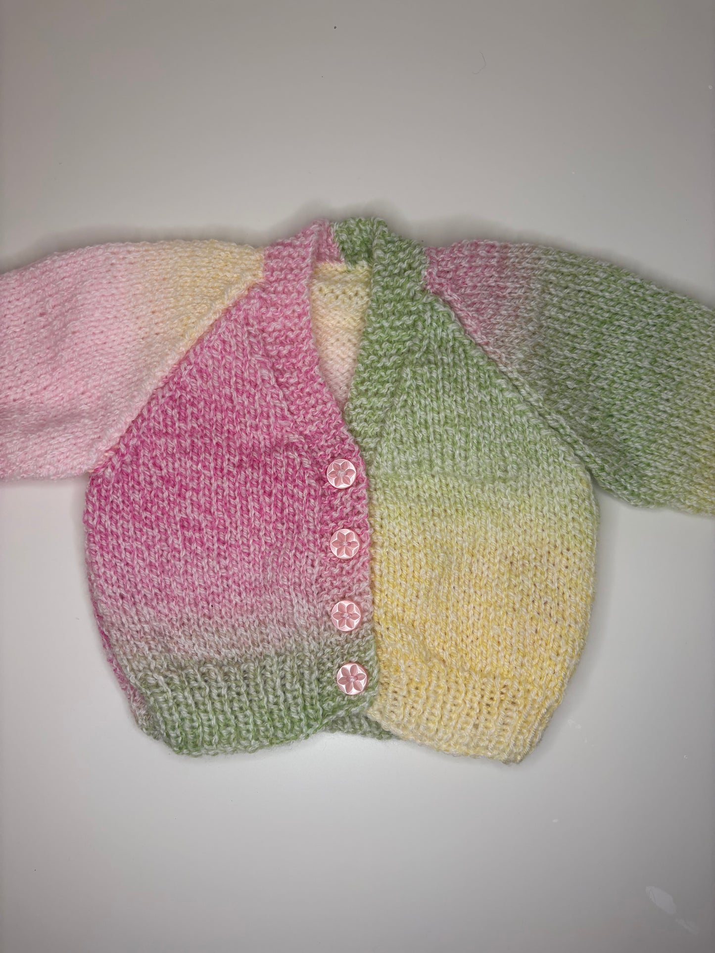 0-3 Months Personalised Hand Knitted Cardigan