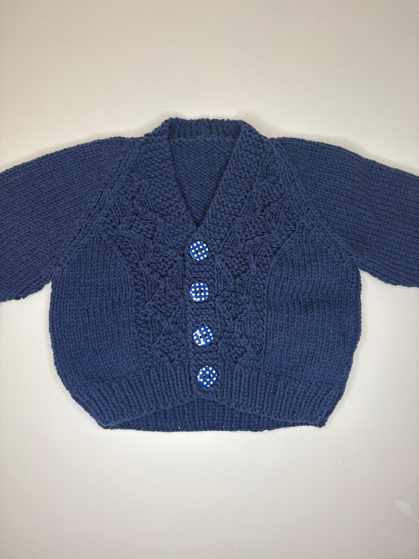 0-3 Months Personalised Hand Knitted Cardigan
