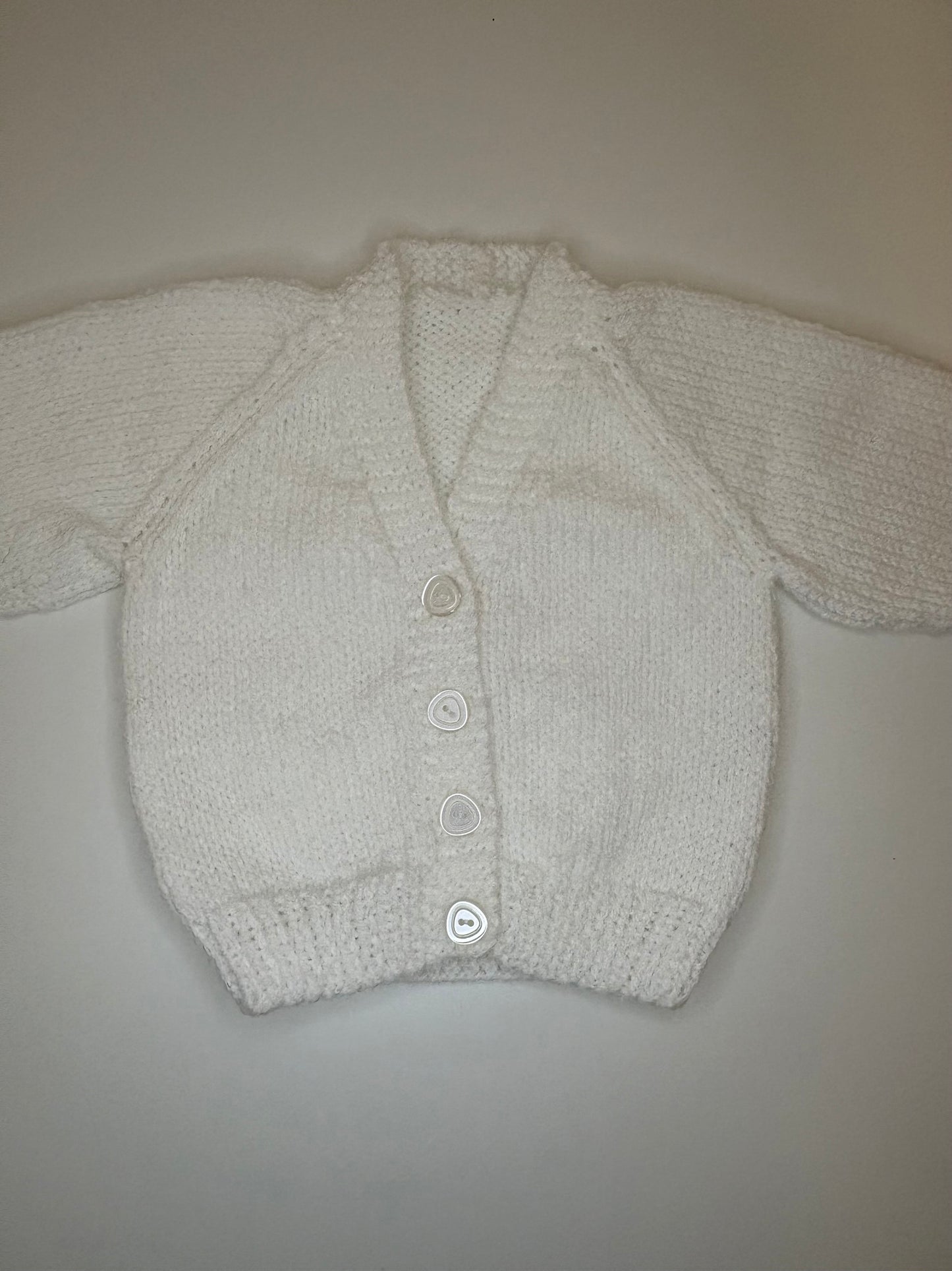 0-3 Months Personalised Hand Knitted Cardigan