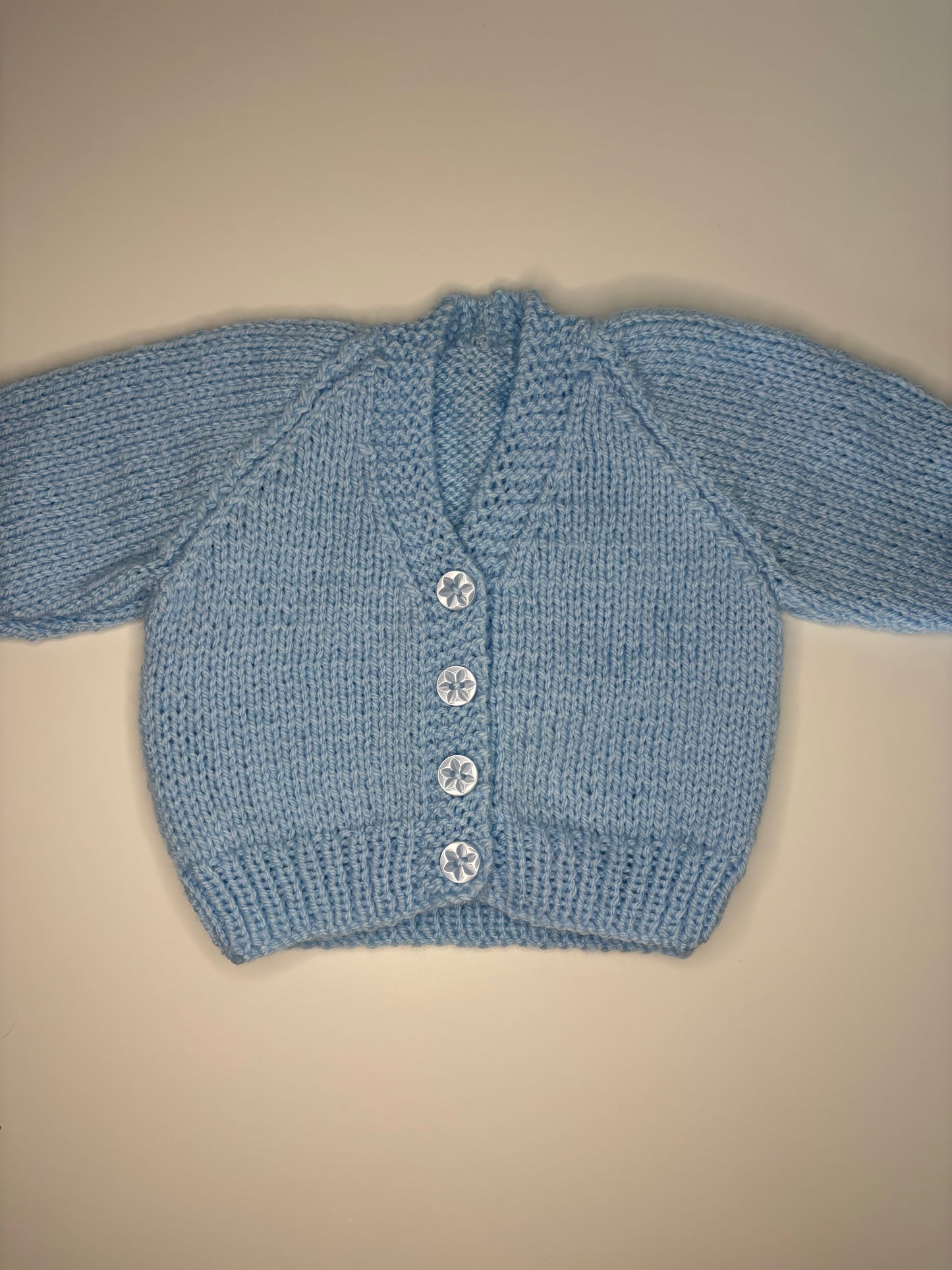 0-3 Months Personalised Hand Knitted Cardigan