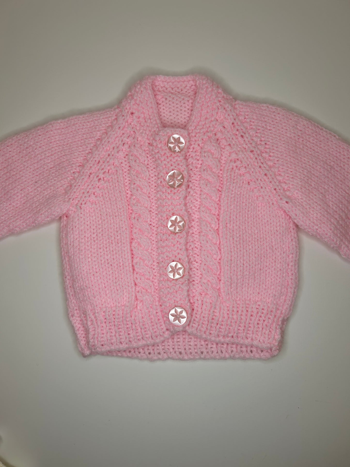 0-3 Months Personalised Hand Knitted Cardigan