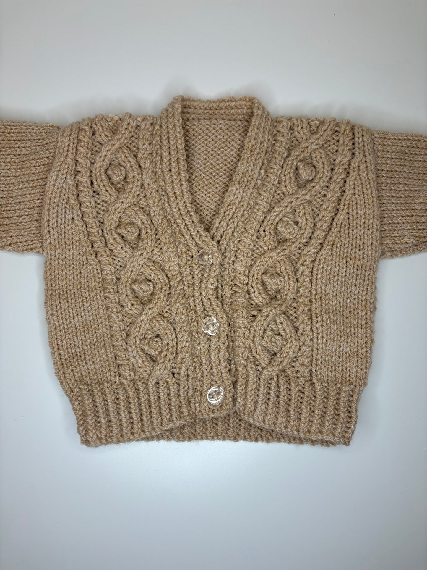 0-3 Months Personalised Hand Knitted Cardigan