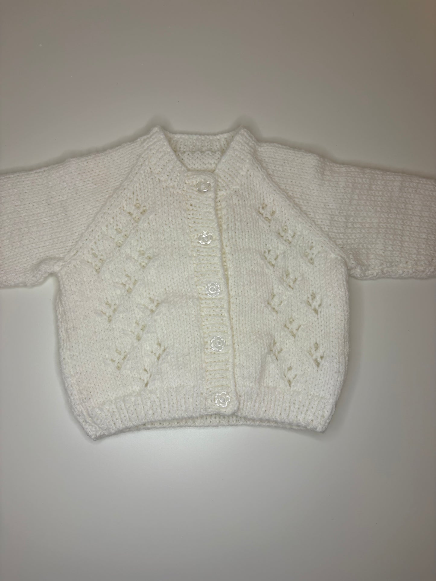 0-3 Months Personalised Hand Knitted Cardigan