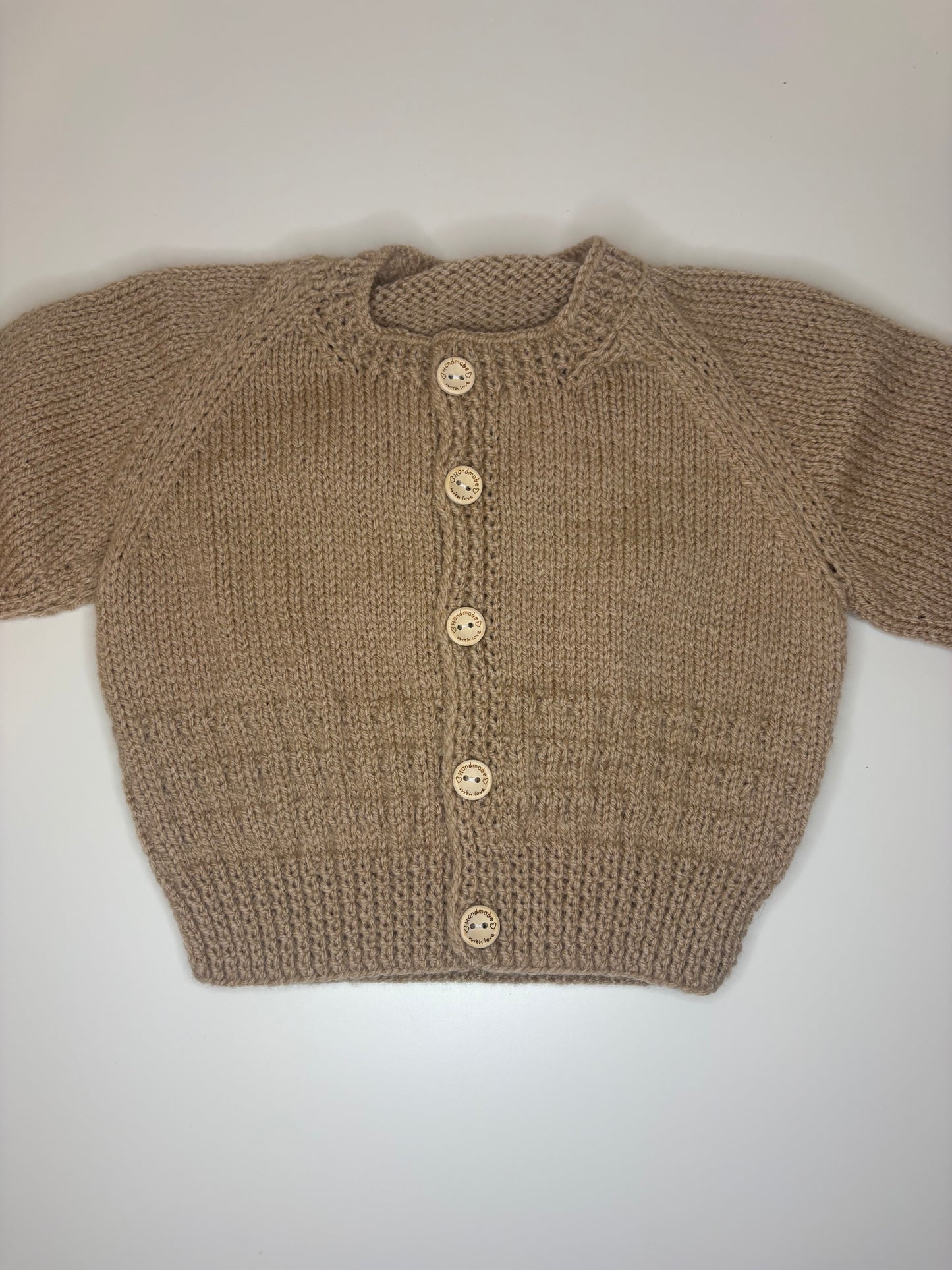 6-12 Months Personalised Hand Knitted Cardigan