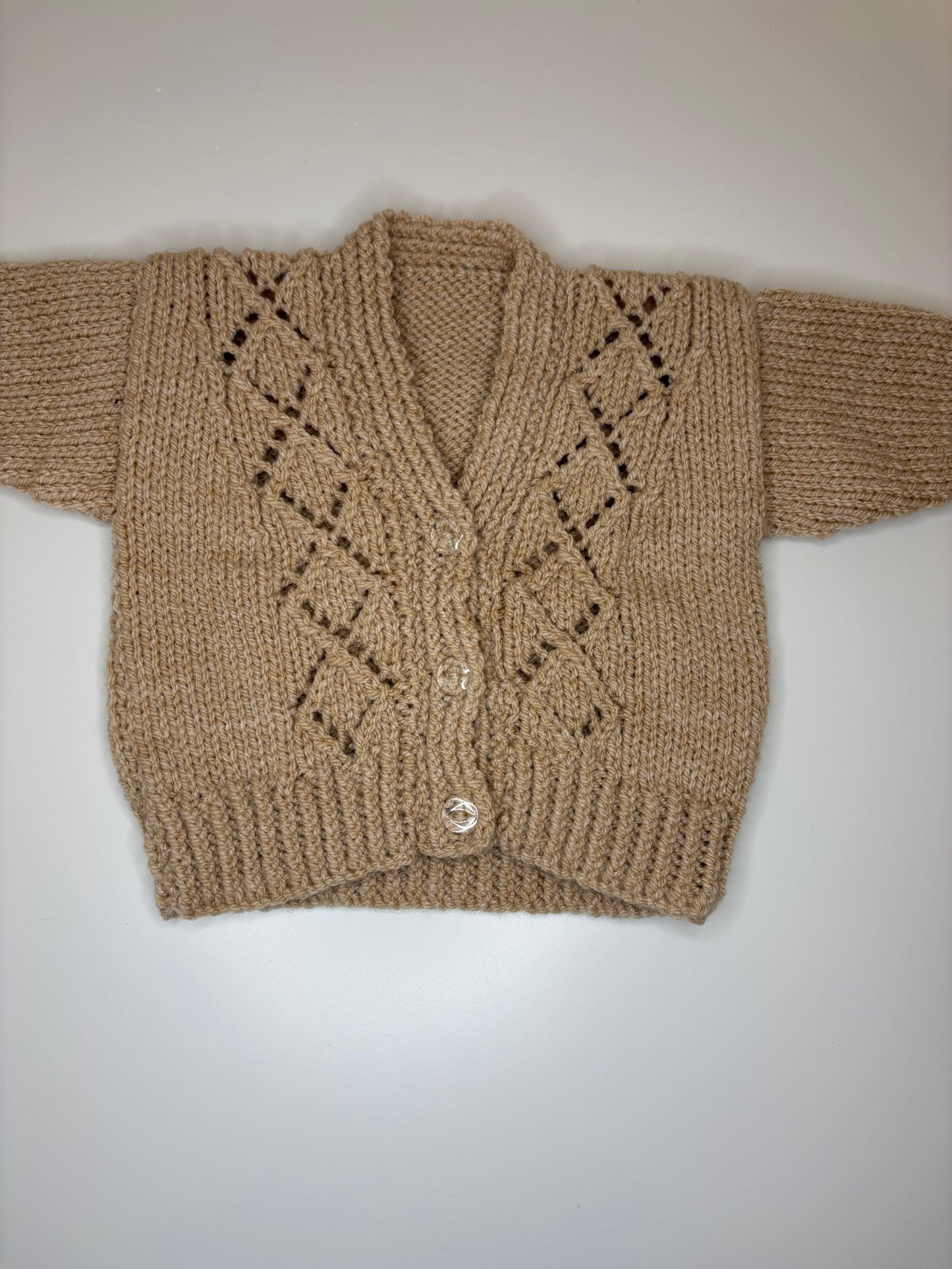 0-3 Months Personalised Hand Knitted Cardigan
