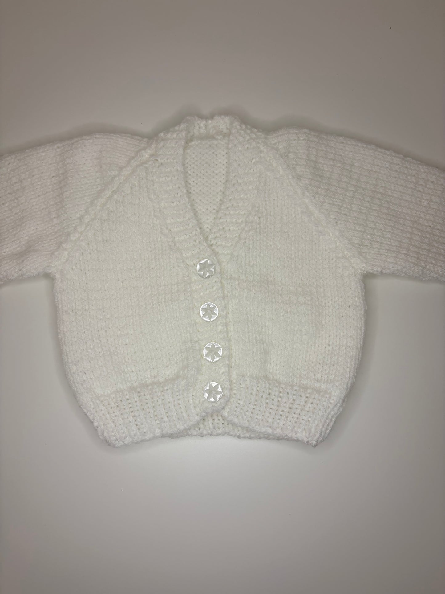 0-3 Months Personalised Hand Knitted Cardigan