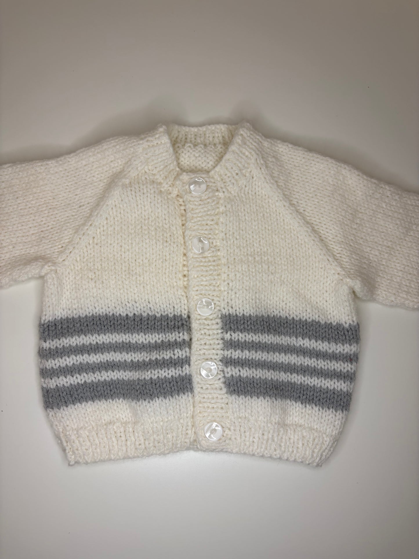 0-3 Months Personalised Hand Knitted Cardigan