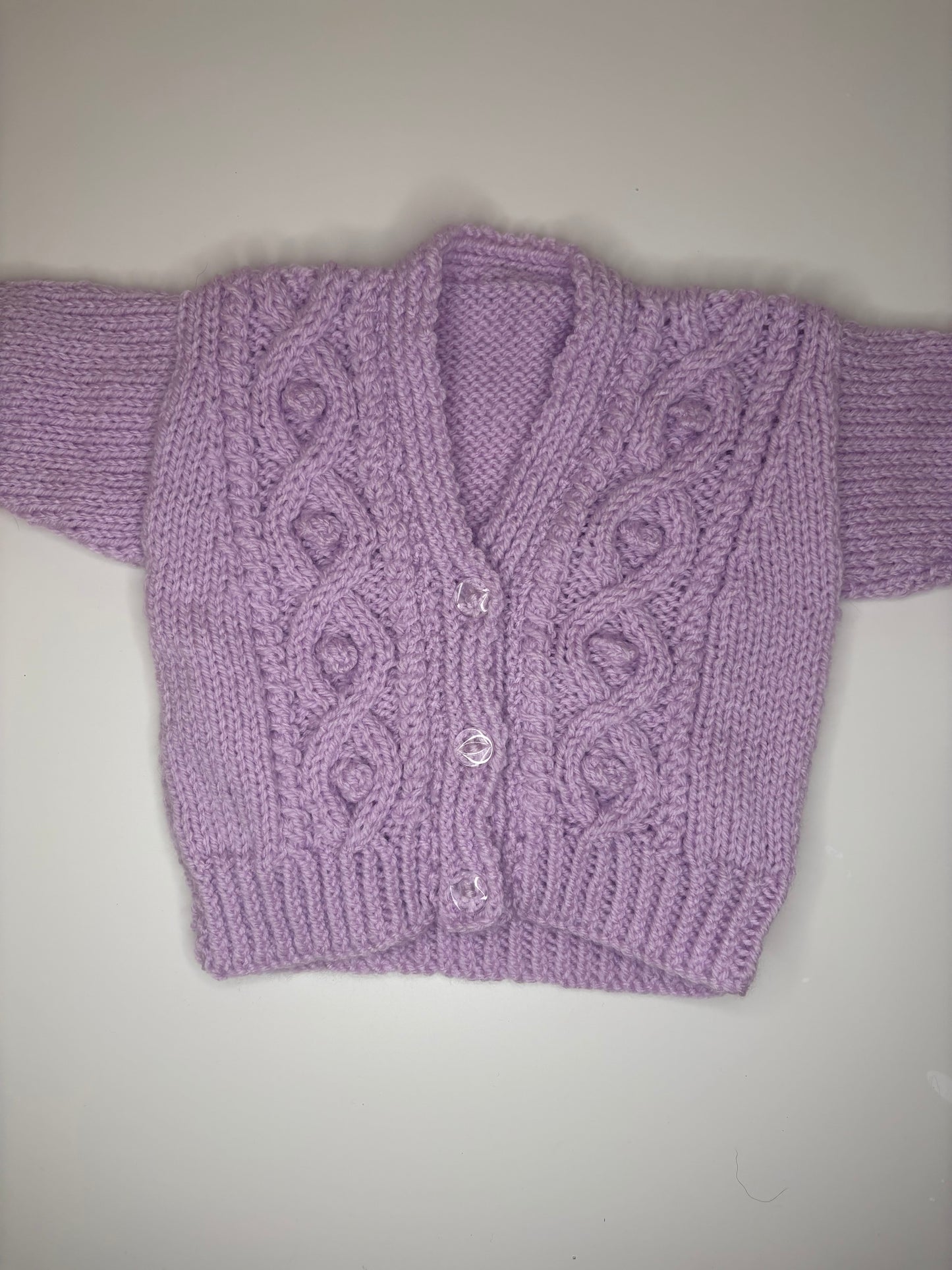0-3 Months Personalised Hand Knitted Cardigan