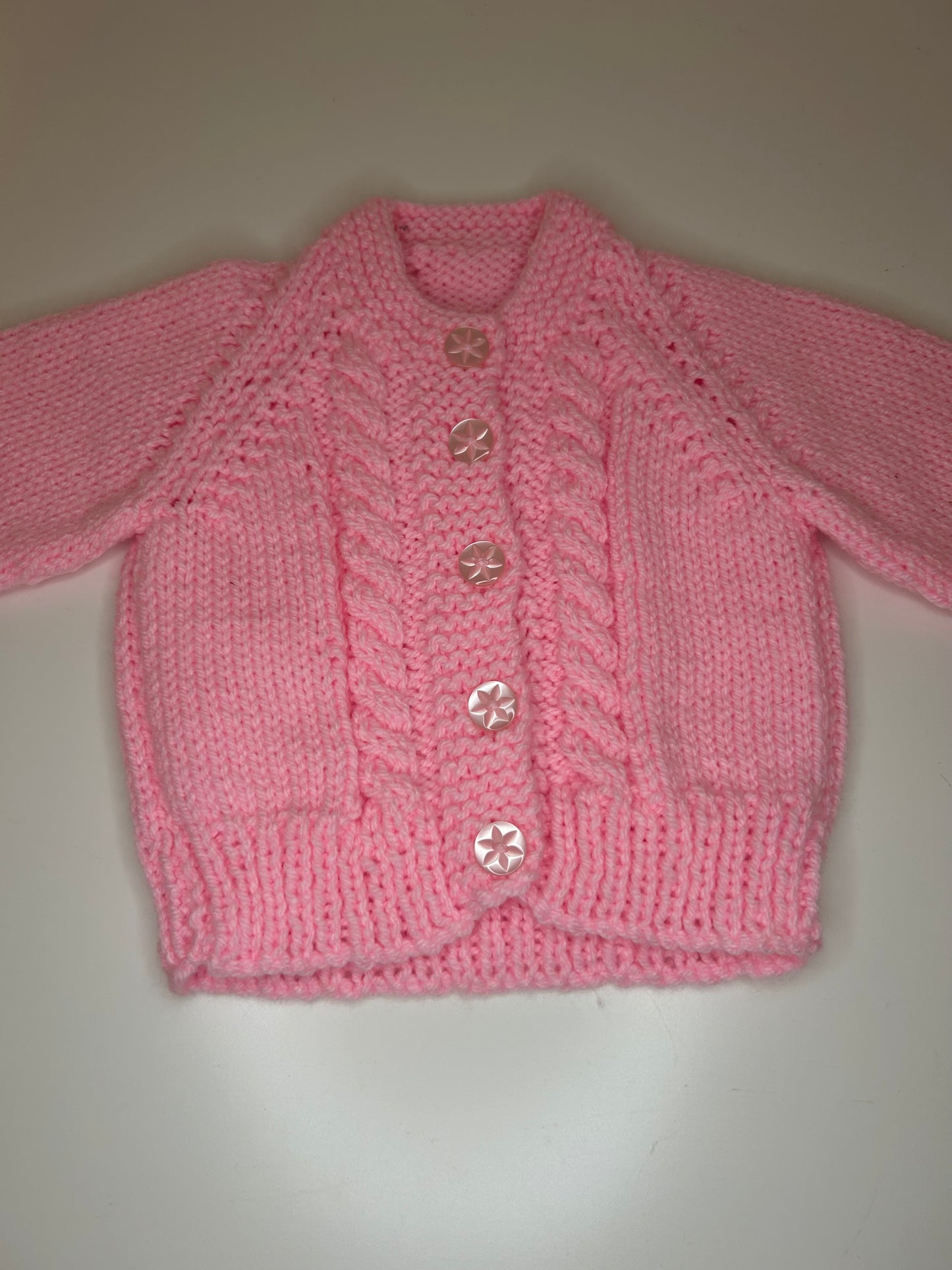 0-3 Months Personalised Hand Knitted Cardigan