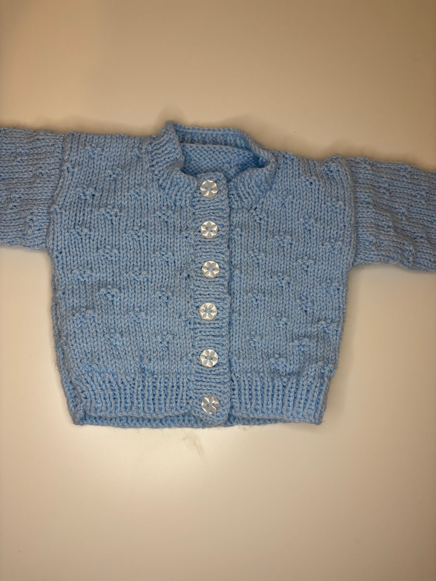 0-3 Months Personalised Hand Knitted Cardigan