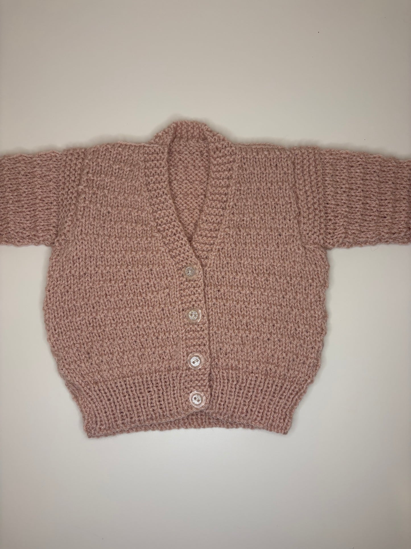 0-3 Months Personalised Hand Knitted Cardigan