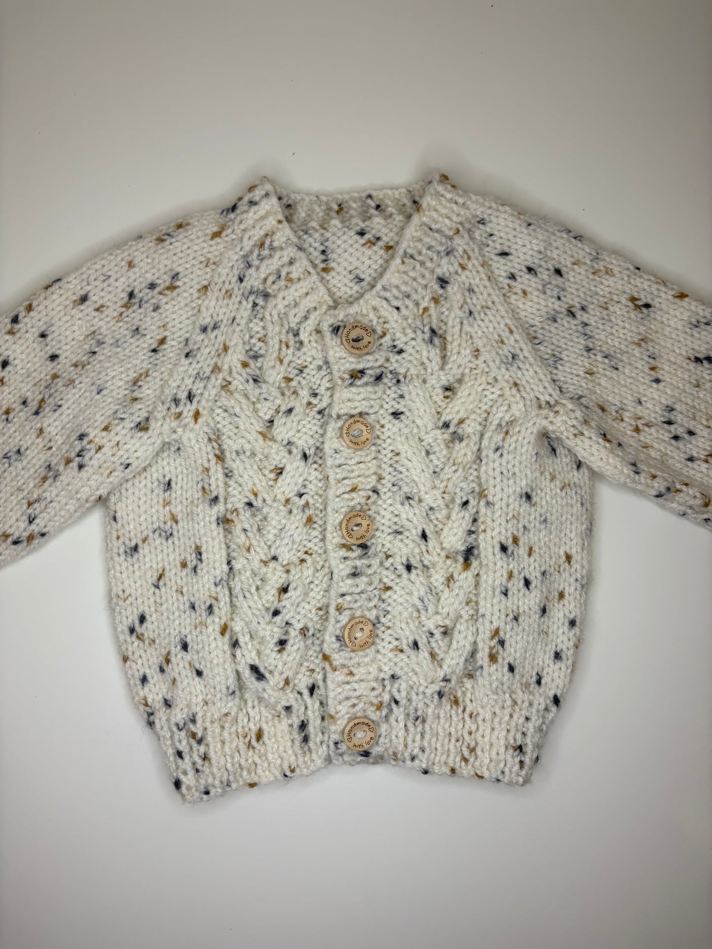 0-3 Months Personalised Hand Knitted Cardigan