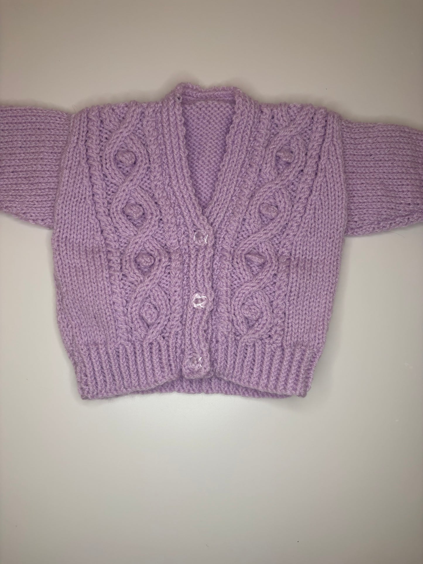 0-3 Months Personalised Hand Knitted Cardigan