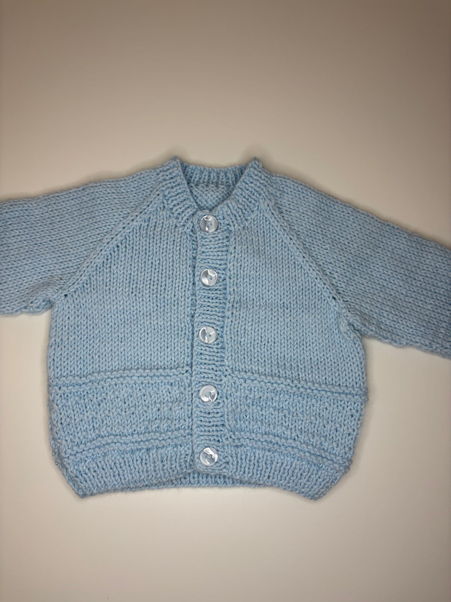 0-3 Months Personalised Hand Knitted Cardigan