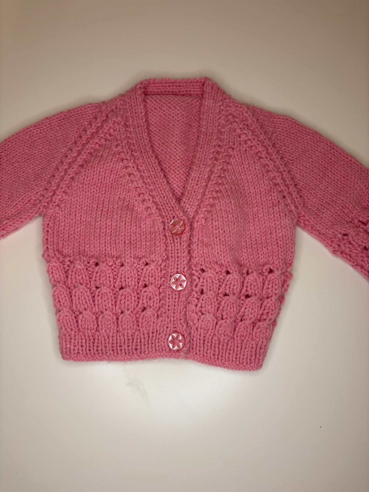 0-3 Months Personalised Hand Knitted Cardigan