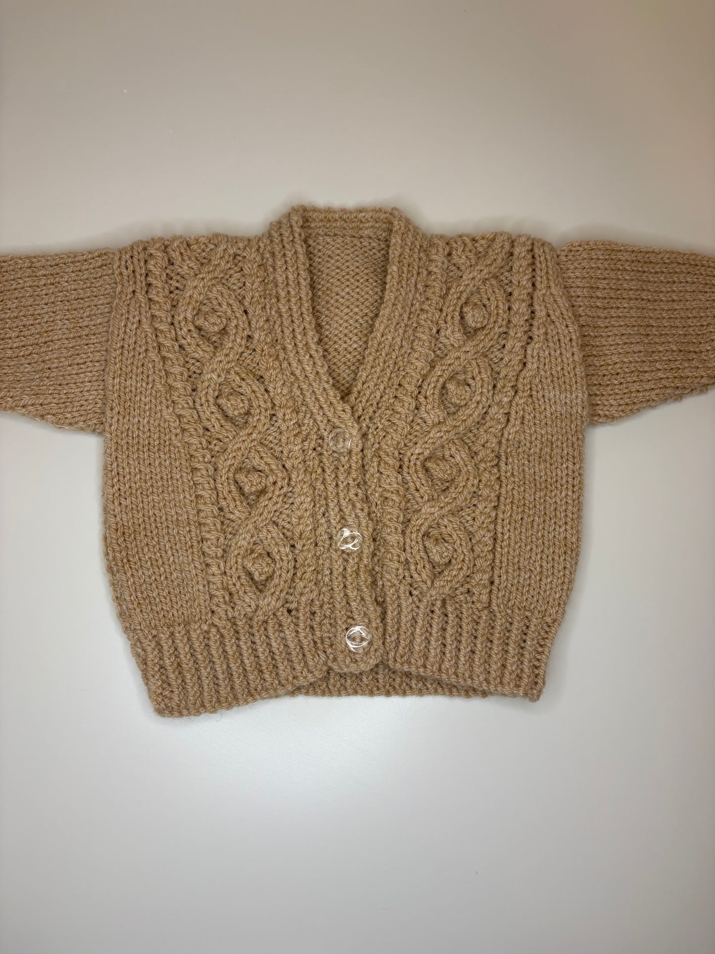 0-3 Months Personalised Hand Knitted Cardigan