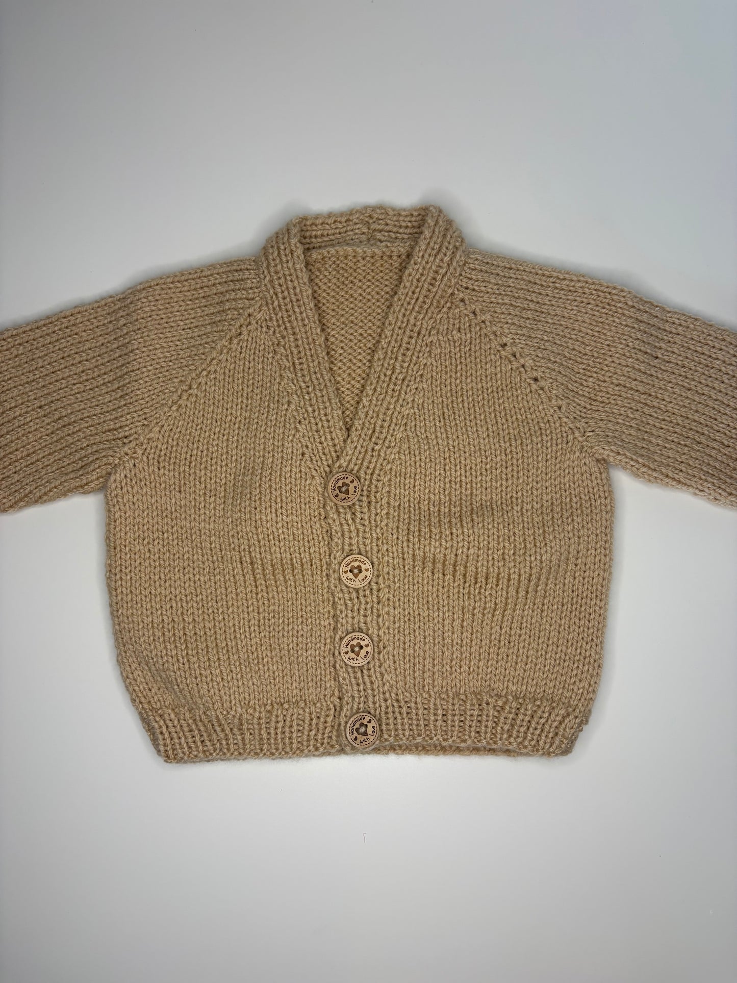 0-3 Months Personalised Hand Knitted Cardigan