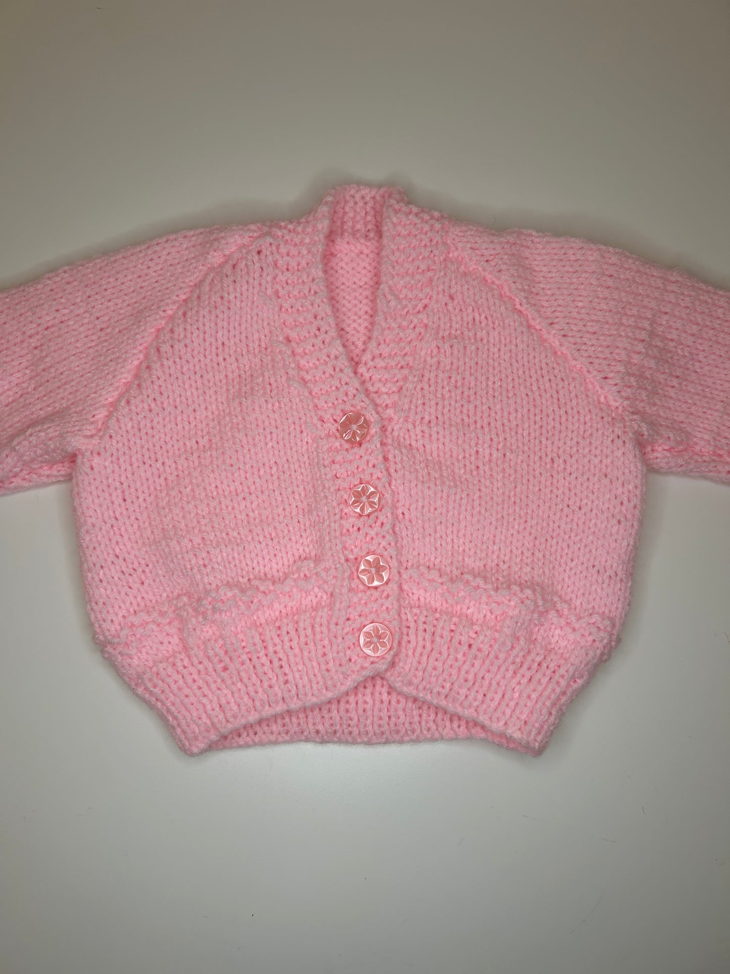 0-3 Months Personalised Hand Knitted Cardigan