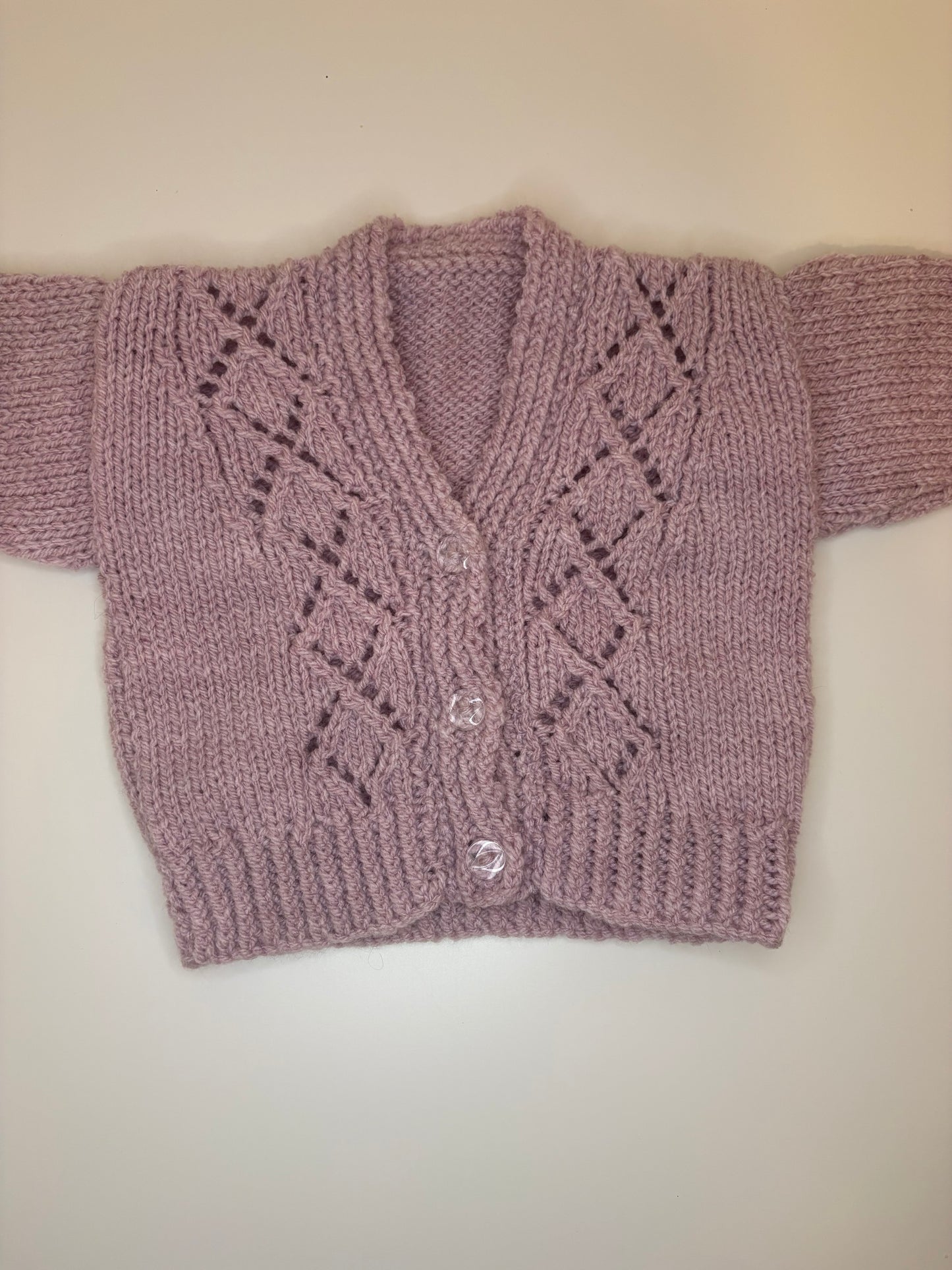 0-3 Months Personalised Hand Knitted Cardigan