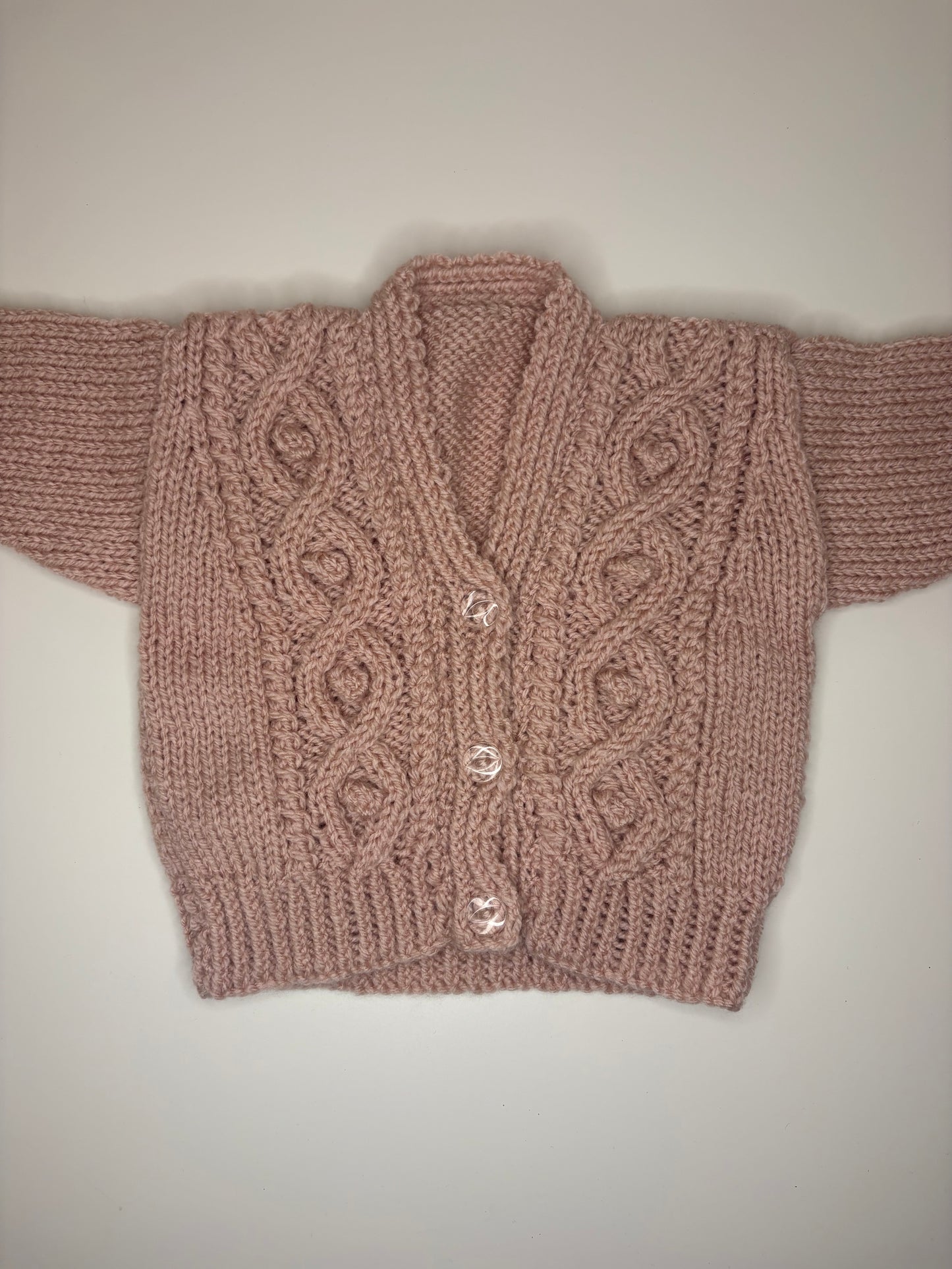 0-3 Months Personalised Hand Knitted Cardigan