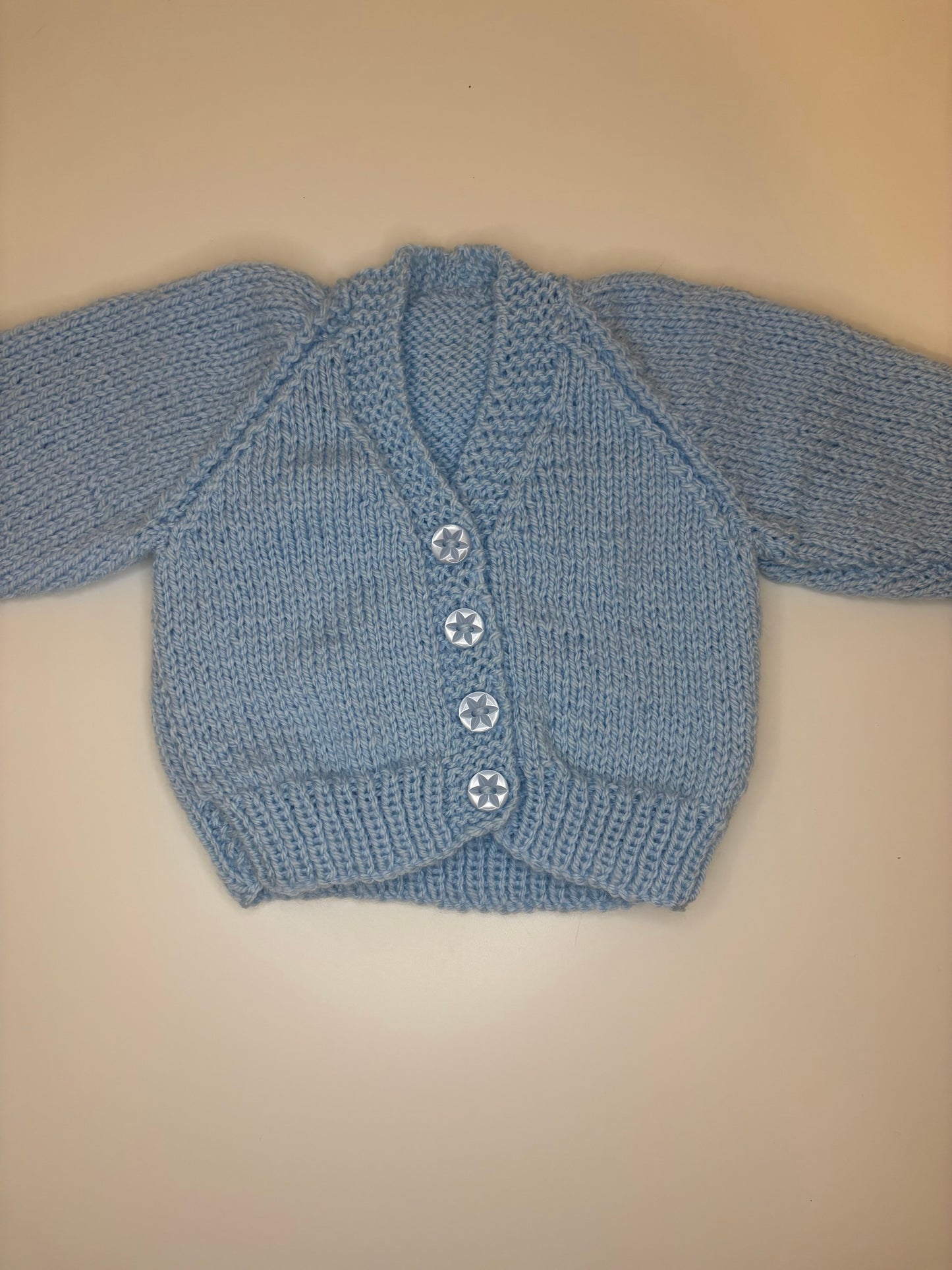 0-3 Months Personalised Hand Knitted Cardigan