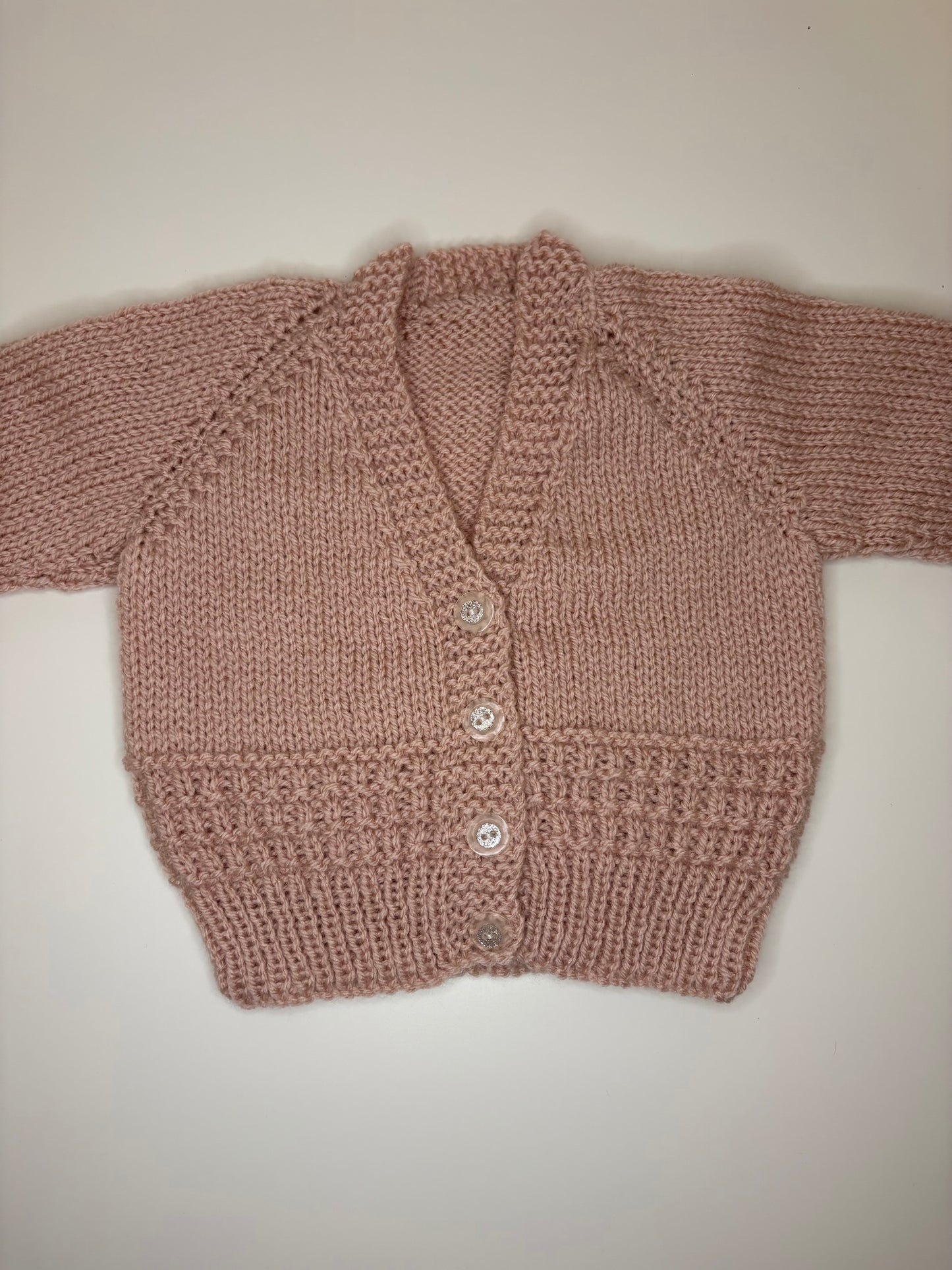0-3 Months Personalised Hand Knitted Cardigan