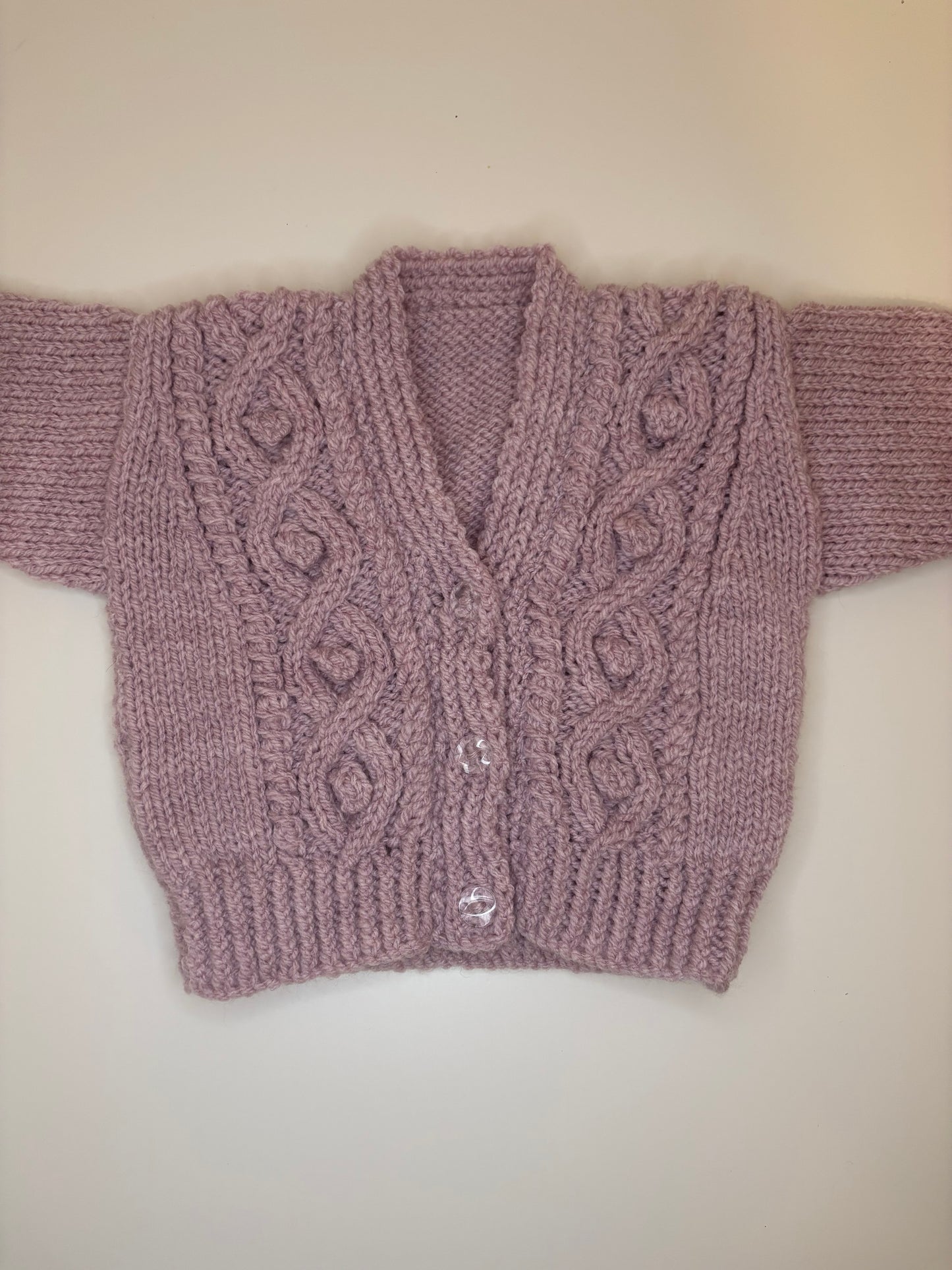 0-3 Months Personalised Hand Knitted Cardigan