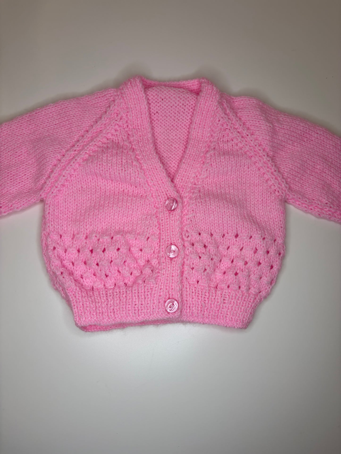 0-3 Months Personalised Hand Knitted Cardigan